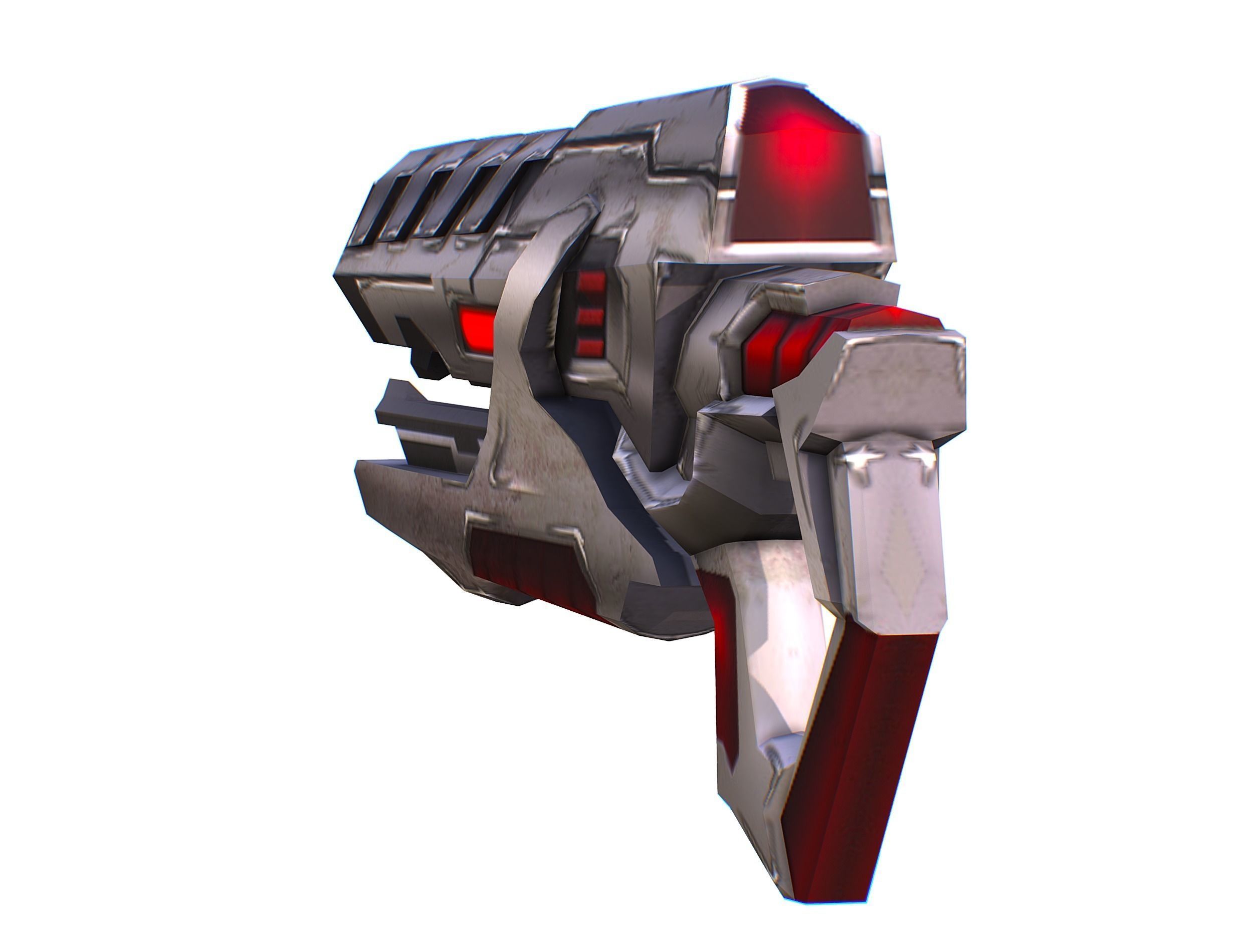 Assault rifle of the future weapon gun Nuff barrel blaster laser Low-poly 3D model_14