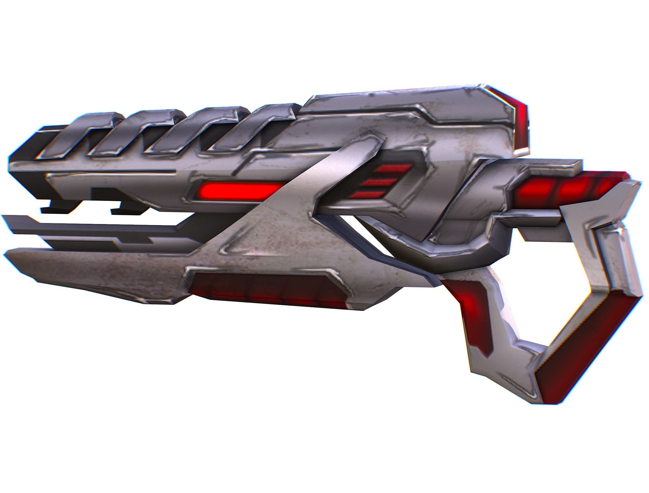 Assault rifle of the future weapon gun Nuff barrel blaster laser Low-poly 3D model_20
