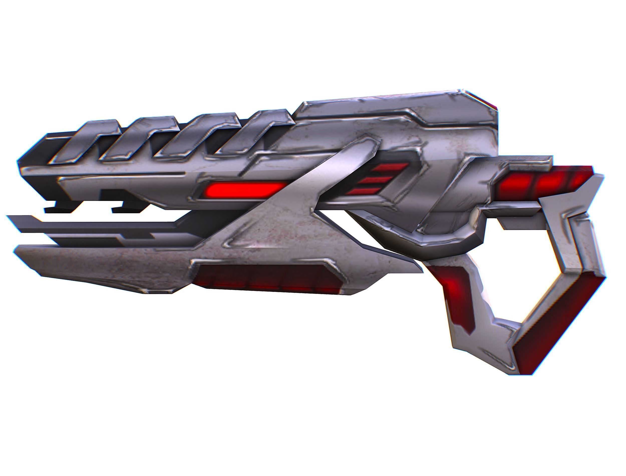 Assault rifle of the future weapon gun Nuff barrel blaster laser Low-poly 3D model_21