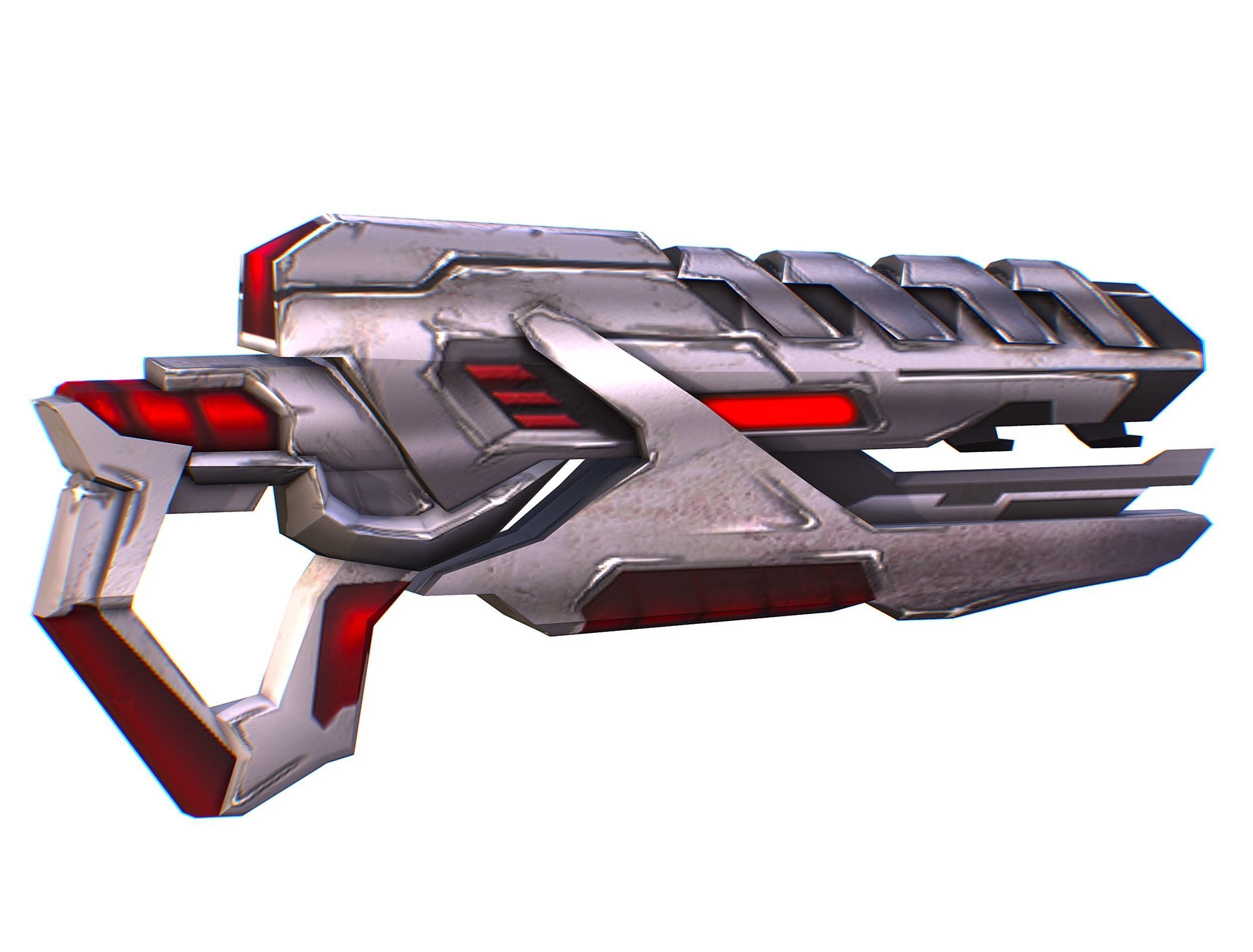 Assault rifle of the future weapon gun Nuff barrel blaster laser Low-poly 3D model_4