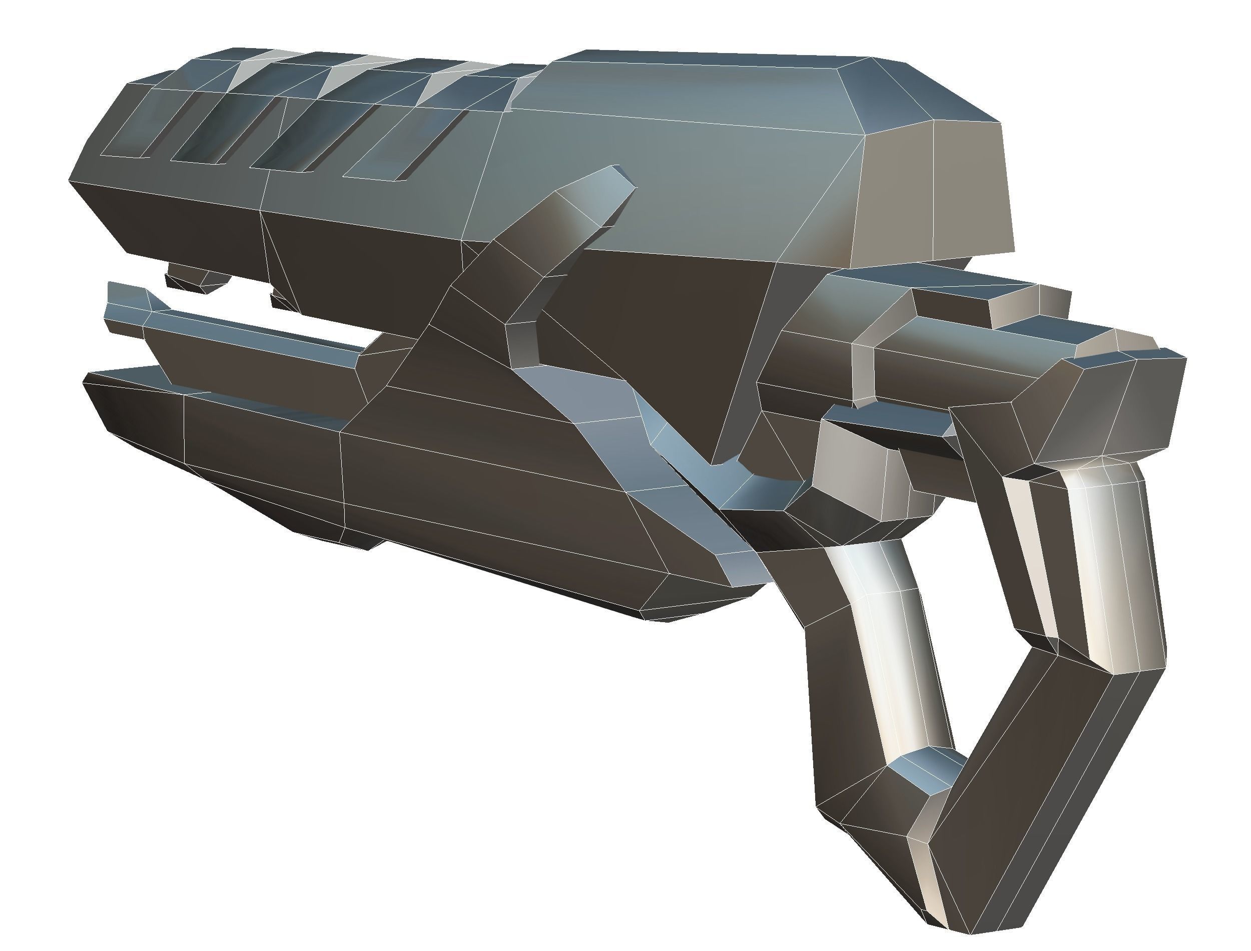 Assault rifle of the future weapon gun Nuff barrel blaster laser Low-poly 3D model_46