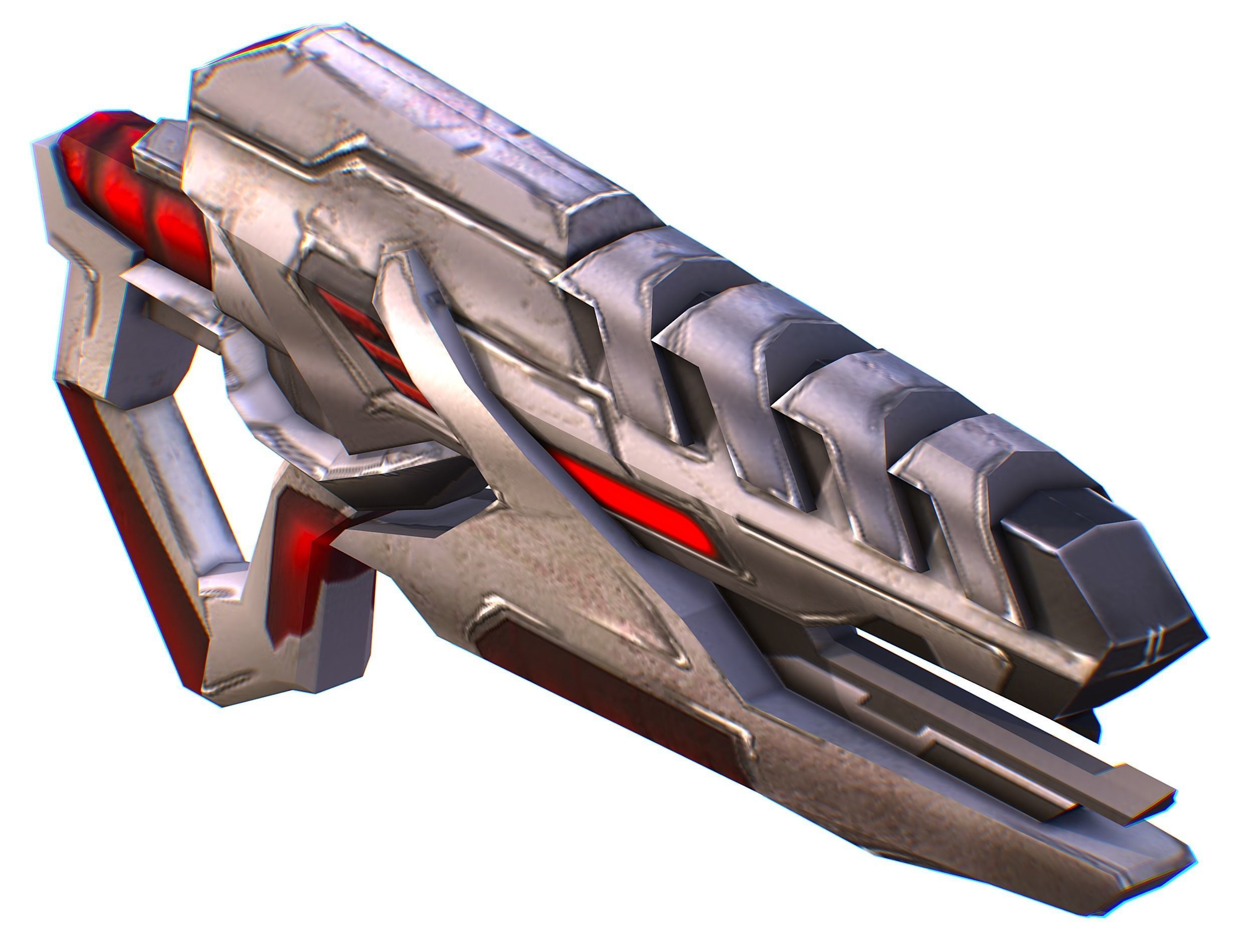 Assault rifle of the future weapon gun Nuff barrel blaster laser Low-poly 3D model_35