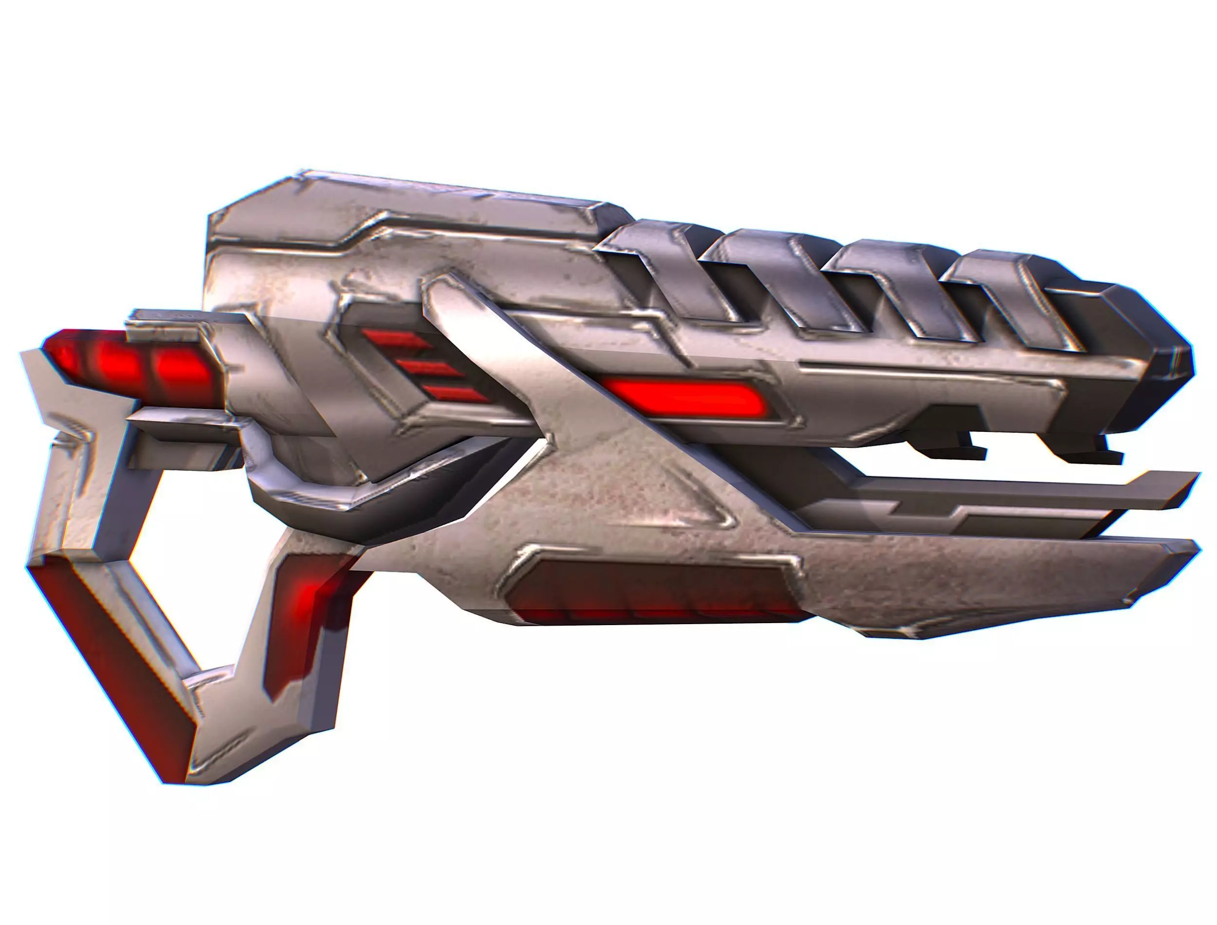 Assault rifle of the future weapon gun Nuff barrel blaster laser Low-poly 3D model_0