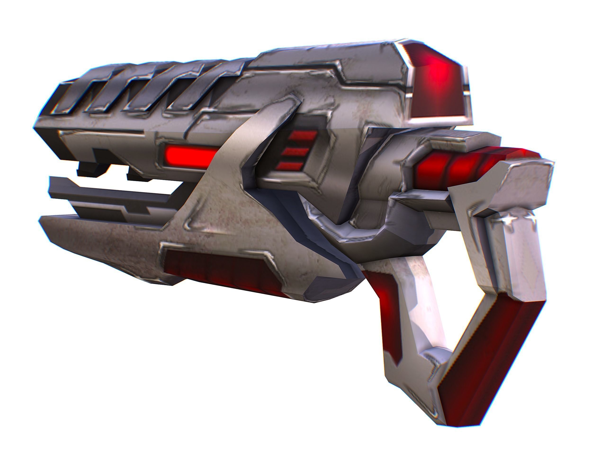 Assault rifle of the future weapon gun Nuff barrel blaster laser Low-poly 3D model_16