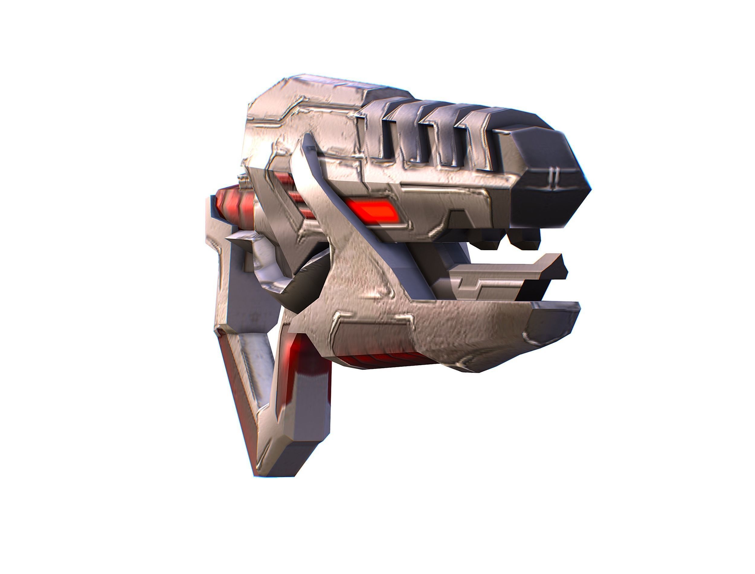 Assault rifle of the future weapon gun Nuff barrel blaster laser Low-poly 3D model_31