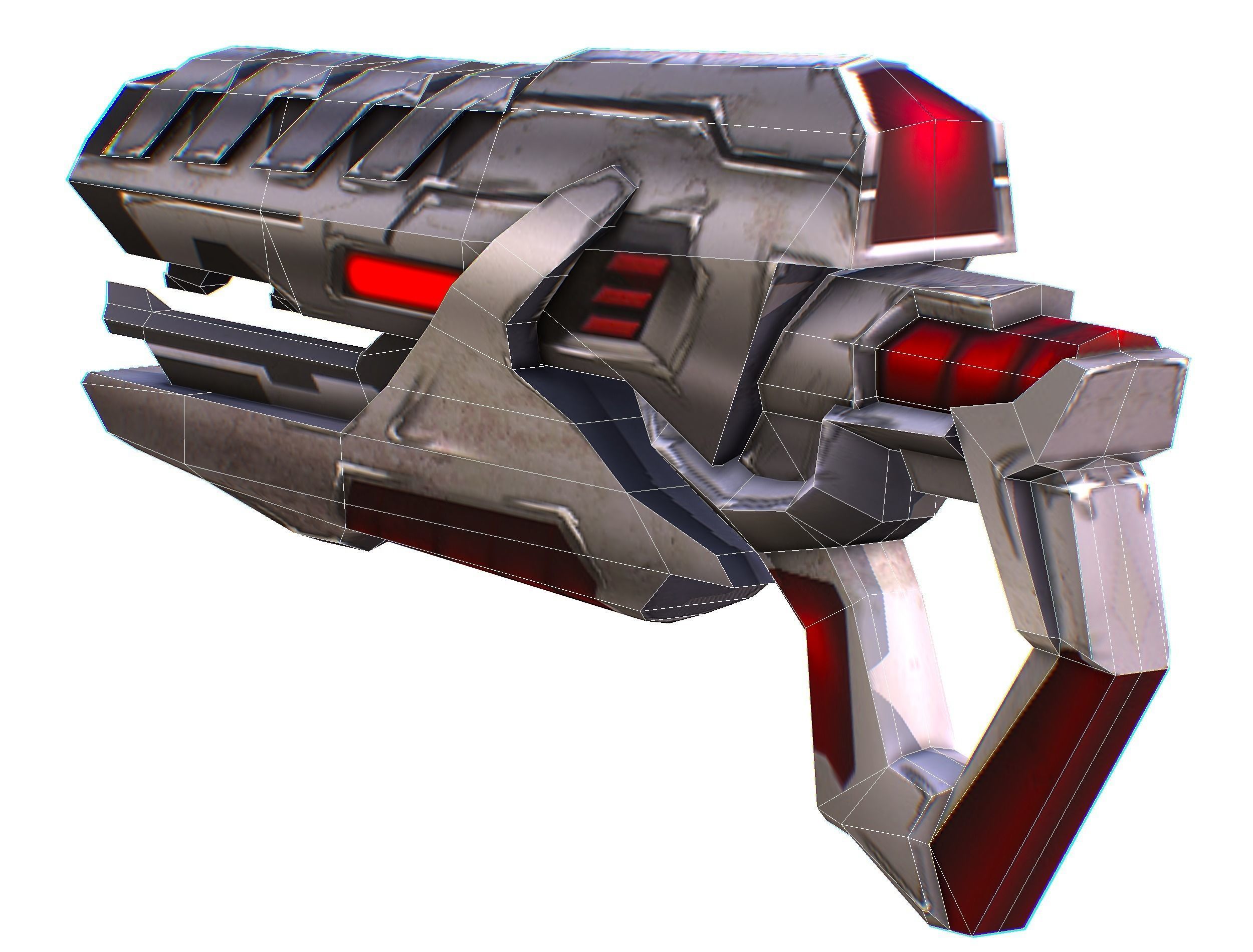 Assault rifle of the future weapon gun Nuff barrel blaster laser Low-poly 3D model_45