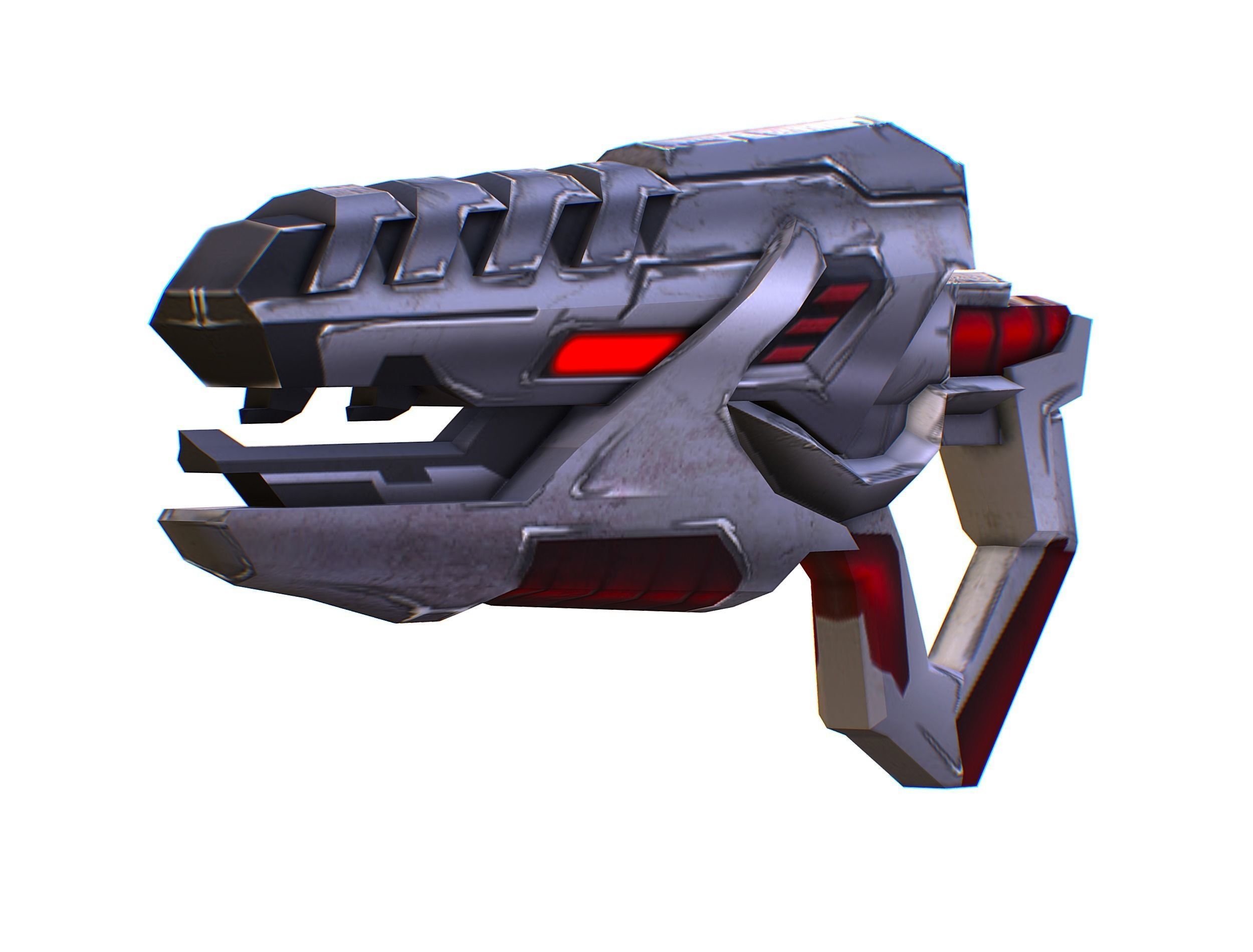 Assault rifle of the future weapon gun Nuff barrel blaster laser Low-poly 3D model_26