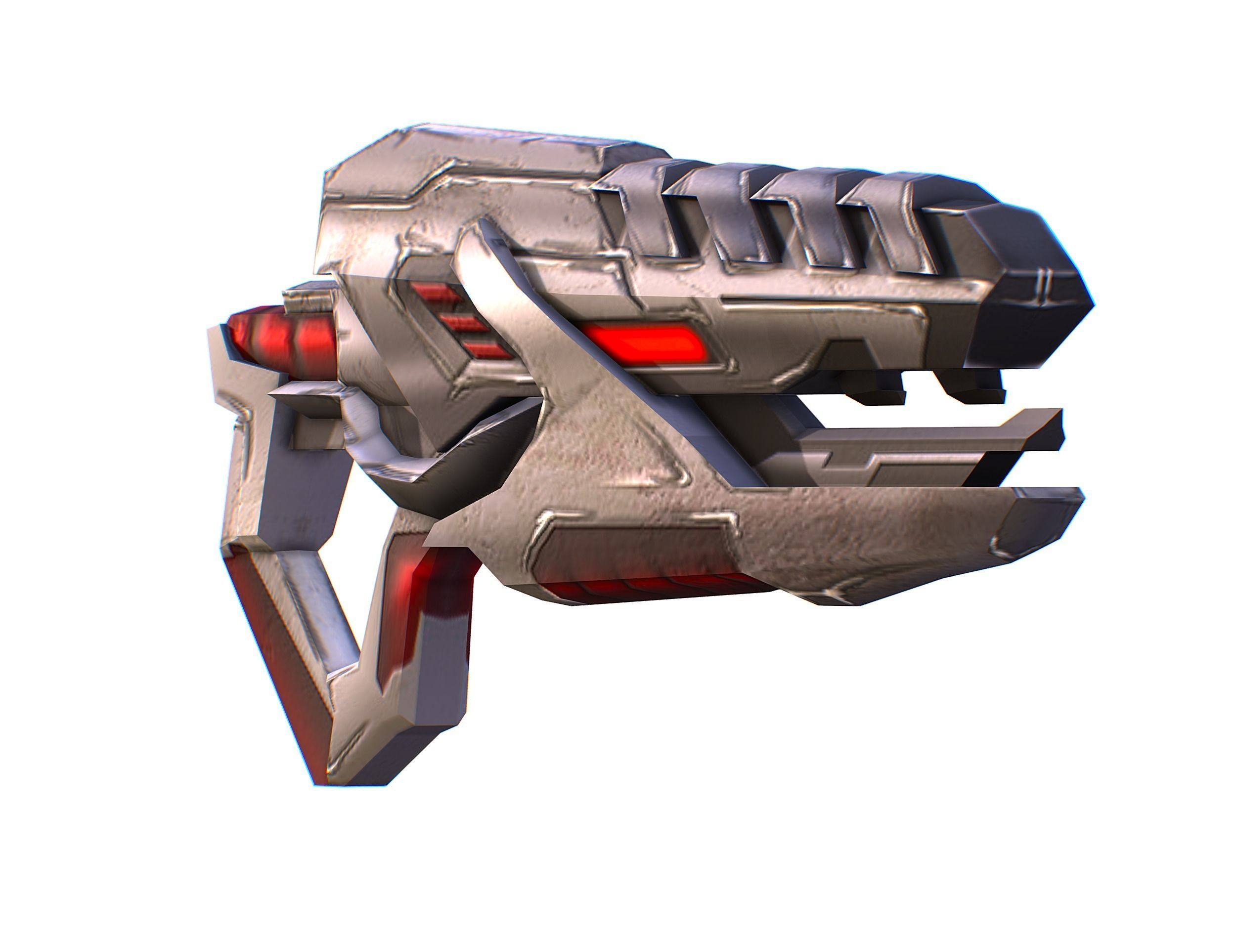 Assault rifle of the future weapon gun Nuff barrel blaster laser Low-poly 3D model_32