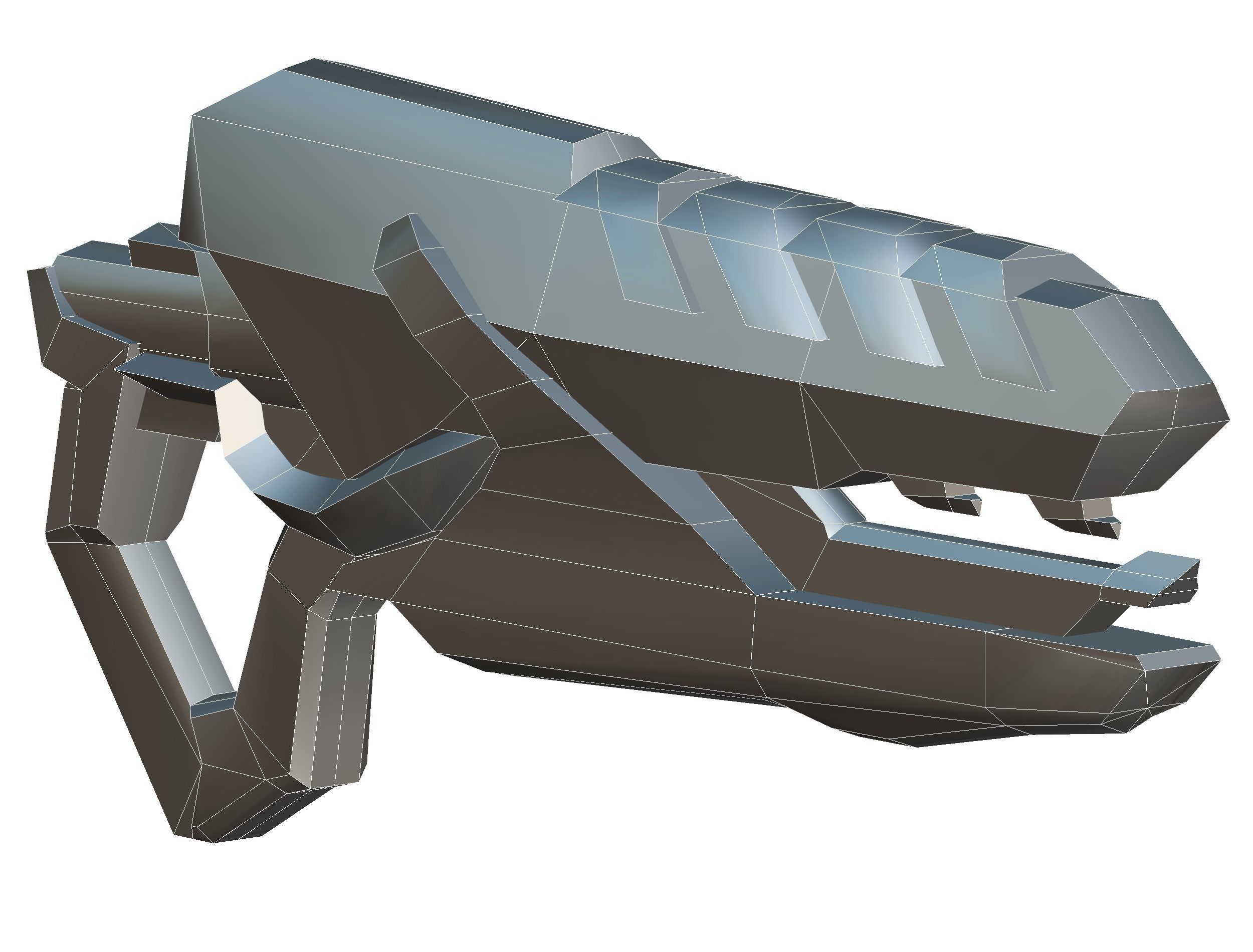 Assault rifle of the future weapon gun Nuff barrel blaster laser Low-poly 3D model_44