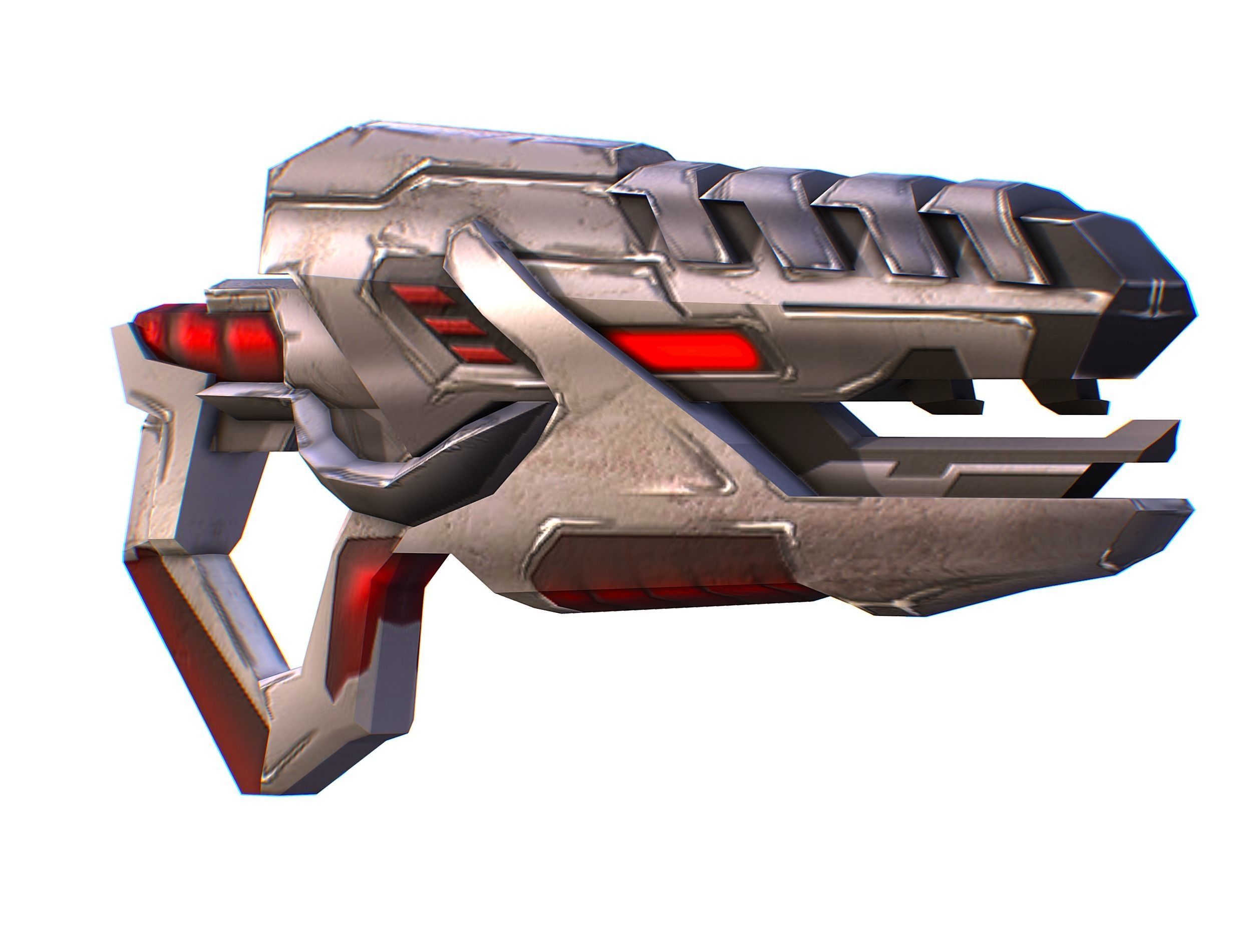 Assault rifle of the future weapon gun Nuff barrel blaster laser Low-poly 3D model_33