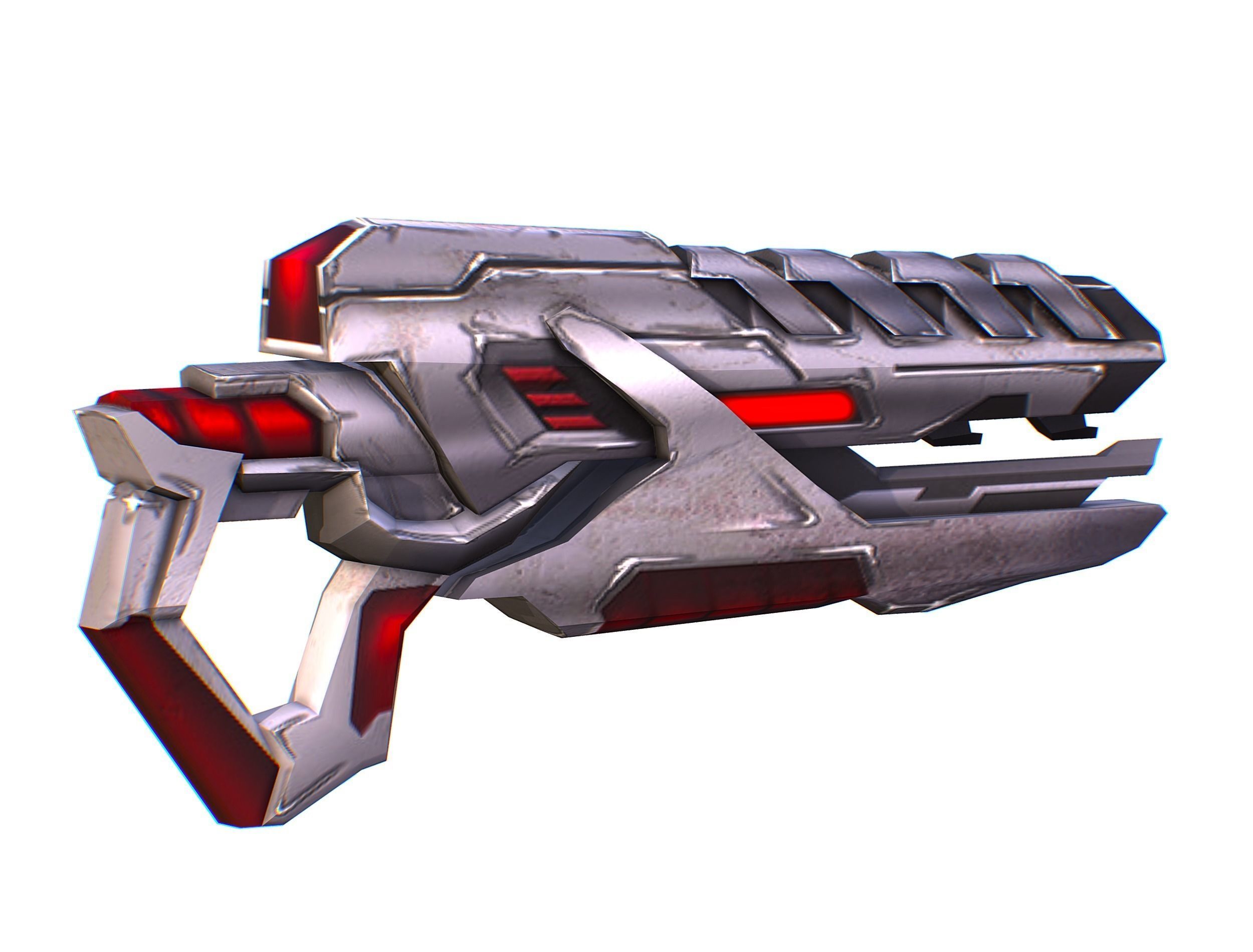 Assault rifle of the future weapon gun Nuff barrel blaster laser Low-poly 3D model_5