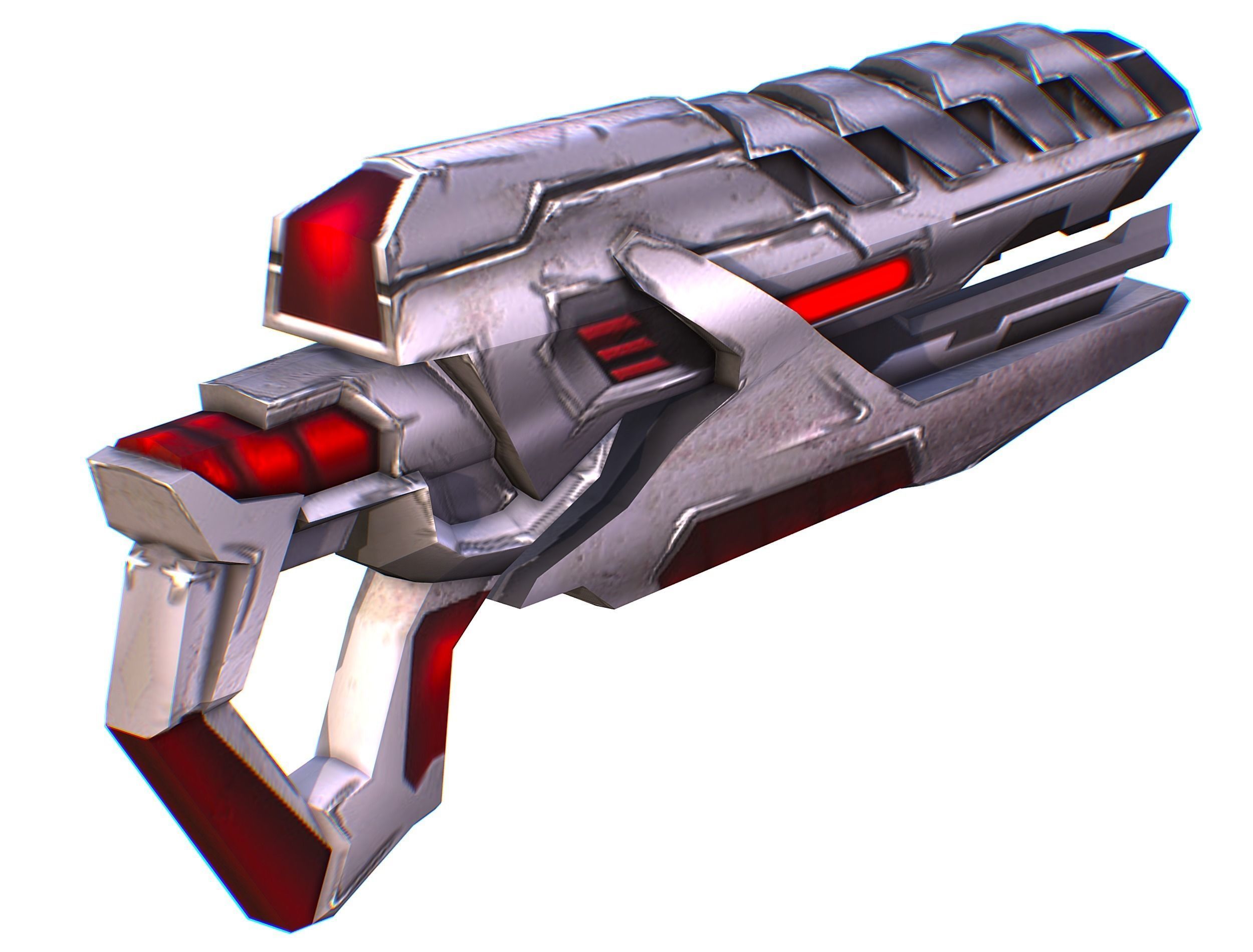 Assault rifle of the future weapon gun Nuff barrel blaster laser Low-poly 3D model_38