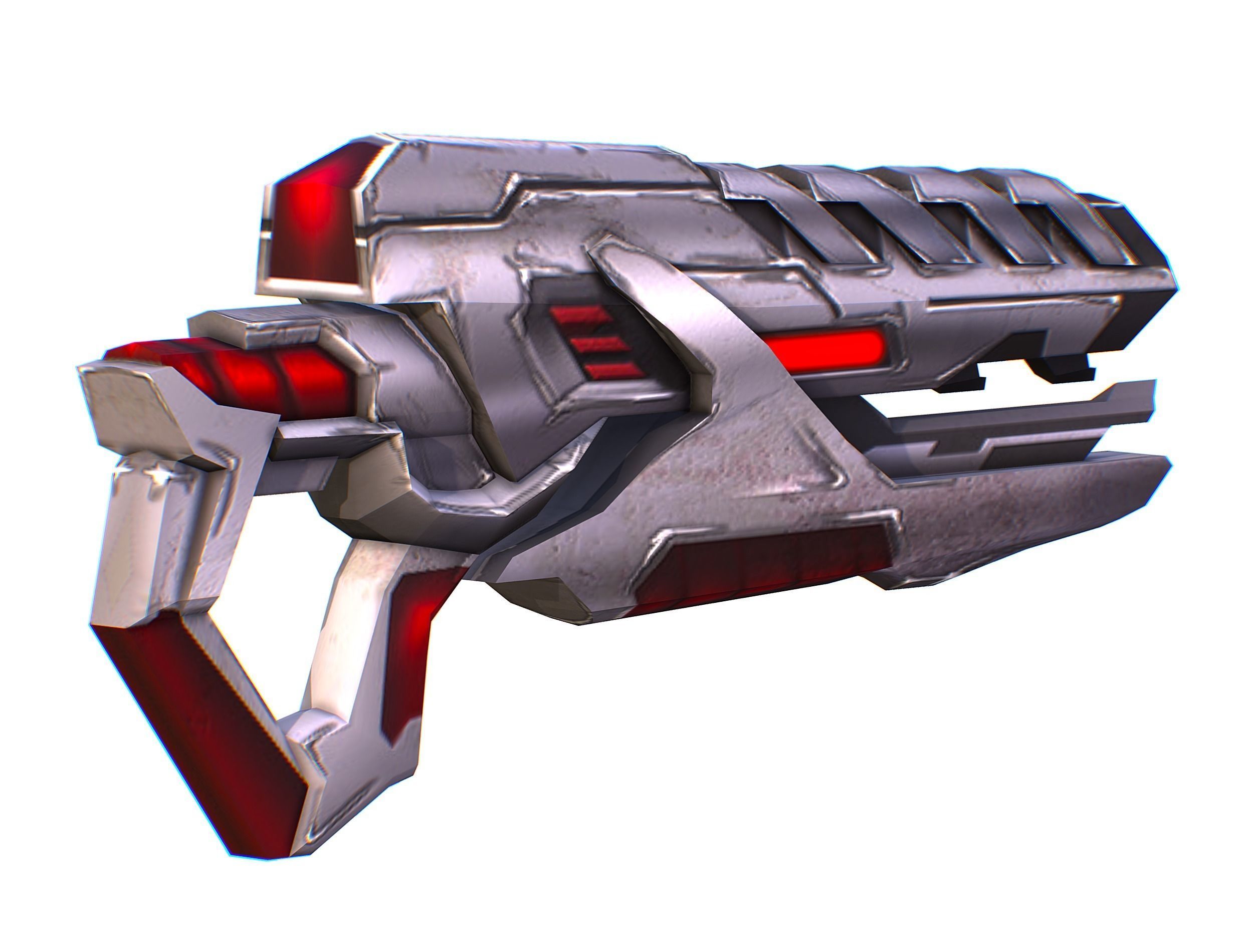 Assault rifle of the future weapon gun Nuff barrel blaster laser Low-poly 3D model_7