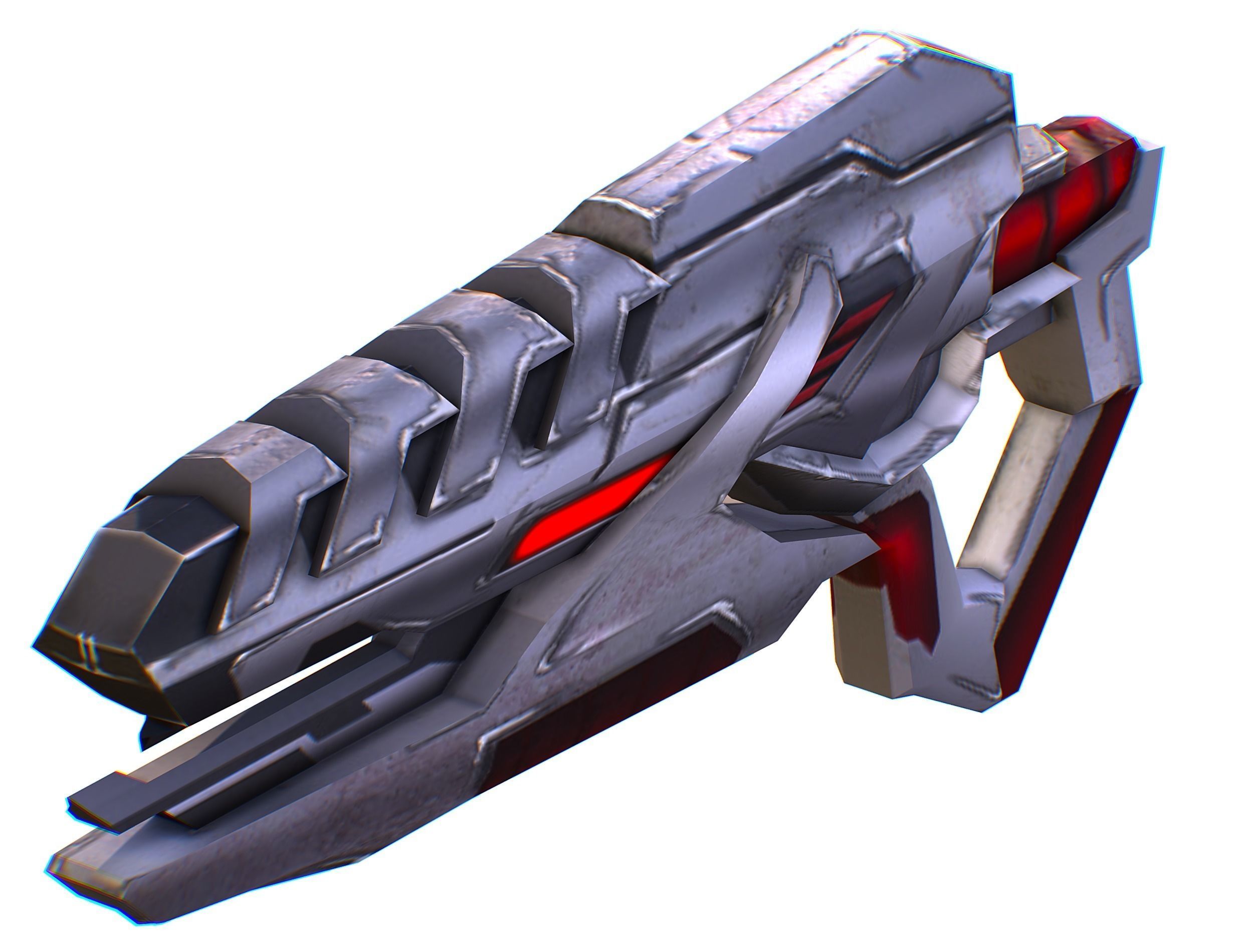 Assault rifle of the future weapon gun Nuff barrel blaster laser Low-poly 3D model_36