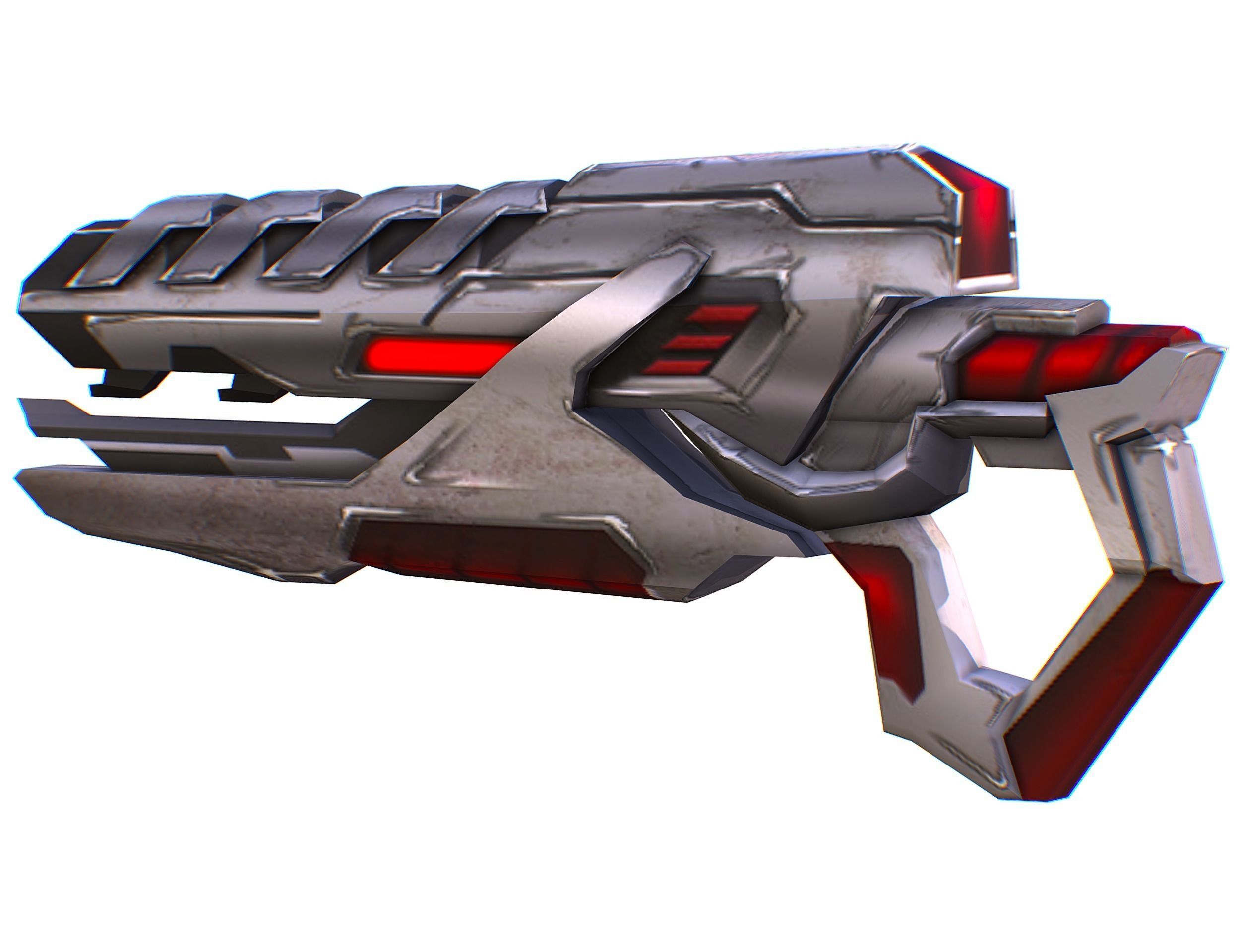 Assault rifle of the future weapon gun Nuff barrel blaster laser Low-poly 3D model_19