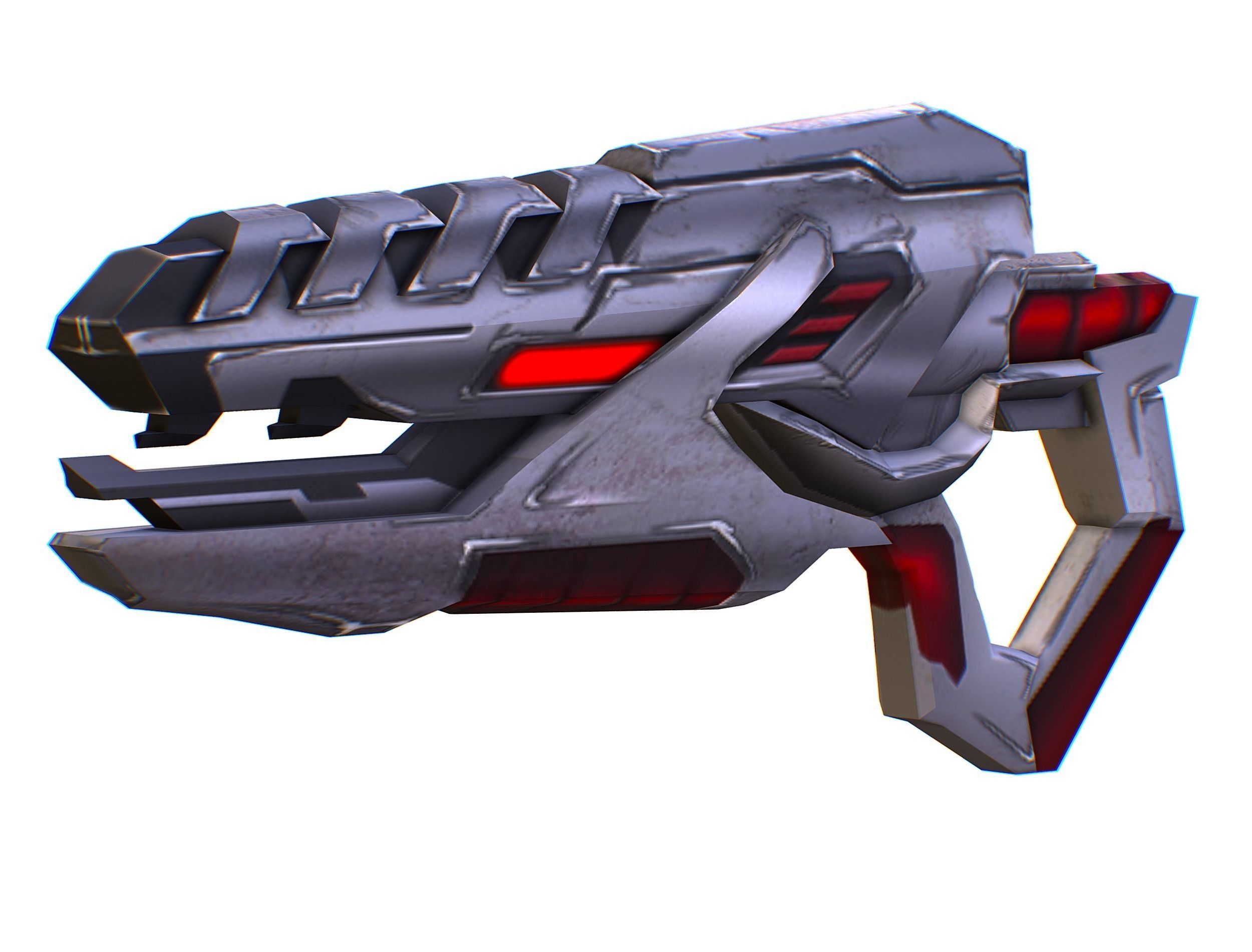 Assault rifle of the future weapon gun Nuff barrel blaster laser Low-poly 3D model_25