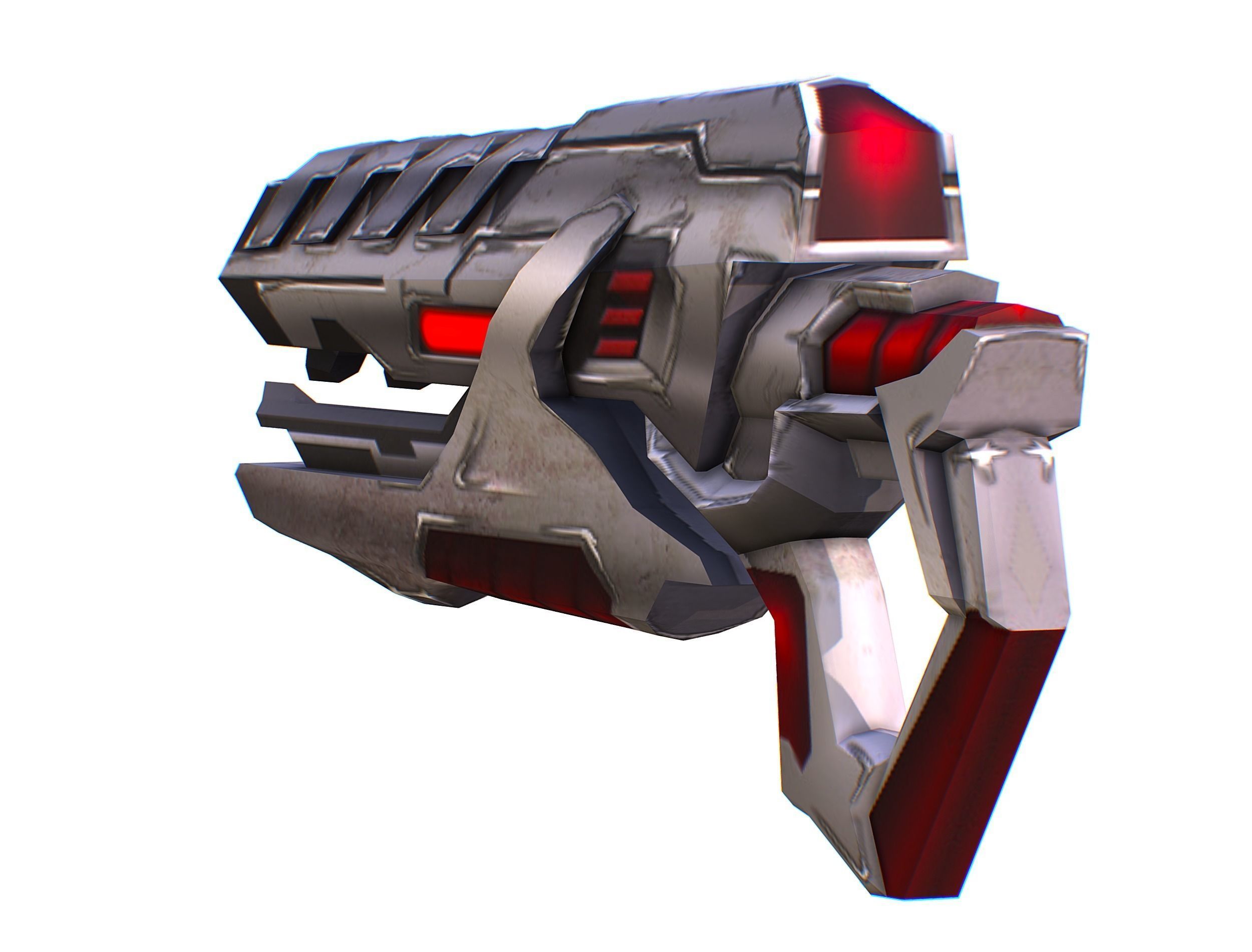 Assault rifle of the future weapon gun Nuff barrel blaster laser Low-poly 3D model_15