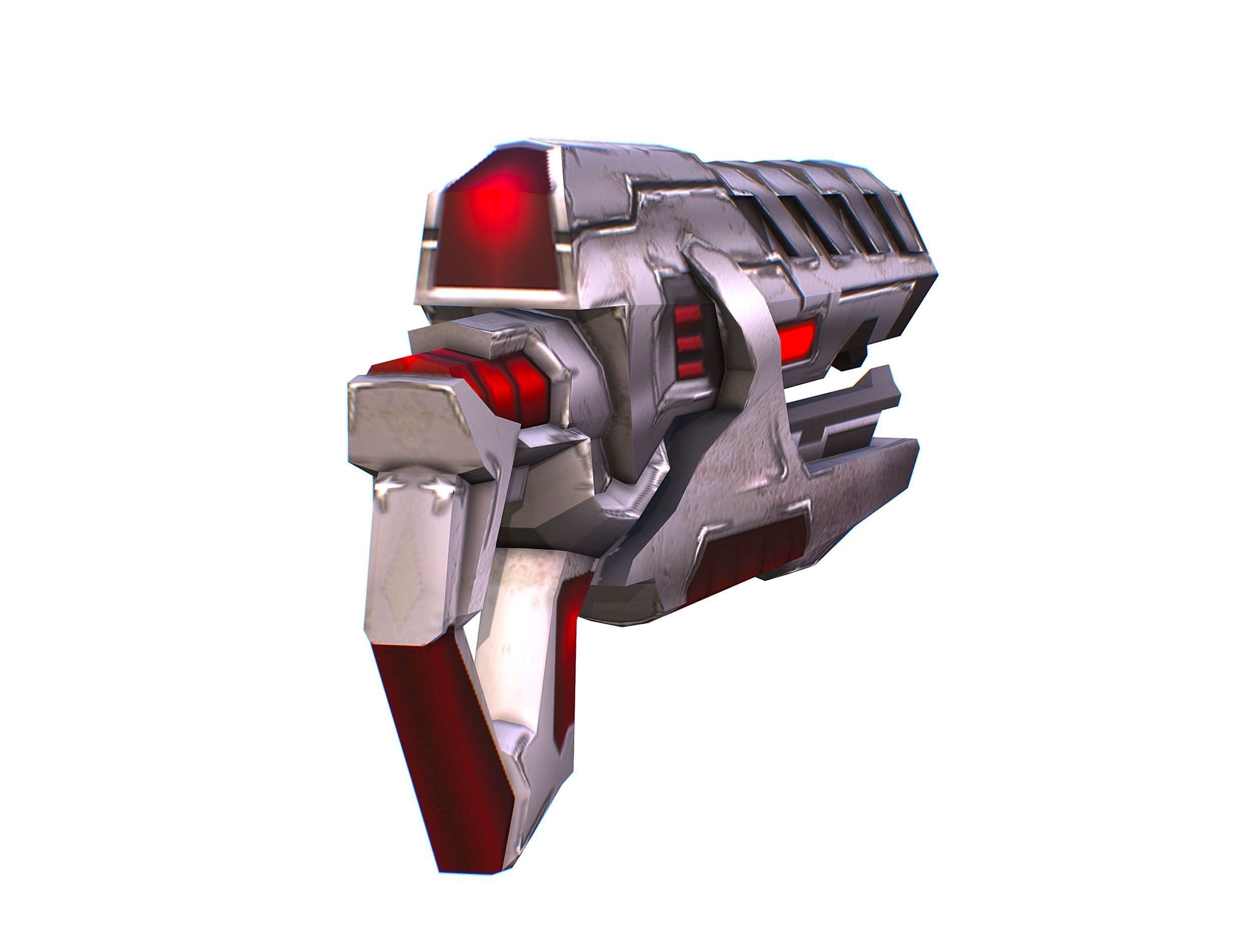 Assault rifle of the future weapon gun Nuff barrel blaster laser Low-poly 3D model_10