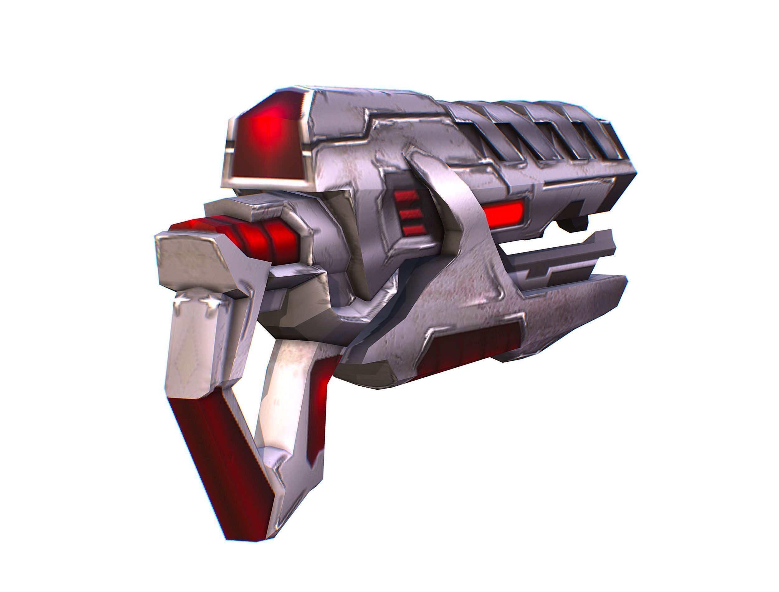 Assault rifle of the future weapon gun Nuff barrel blaster laser Low-poly 3D model_9