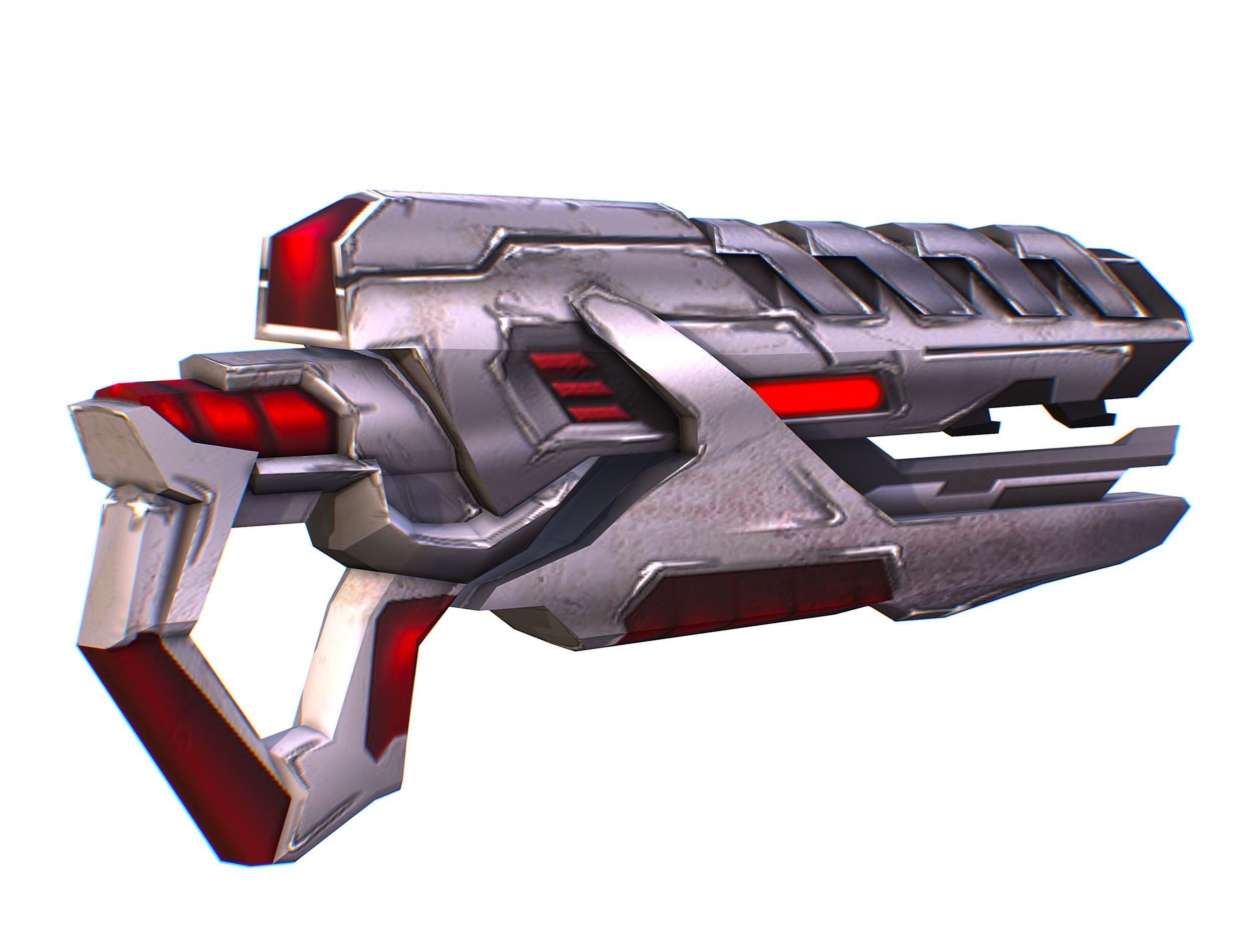 Assault rifle of the future weapon gun Nuff barrel blaster laser Low-poly 3D model_6