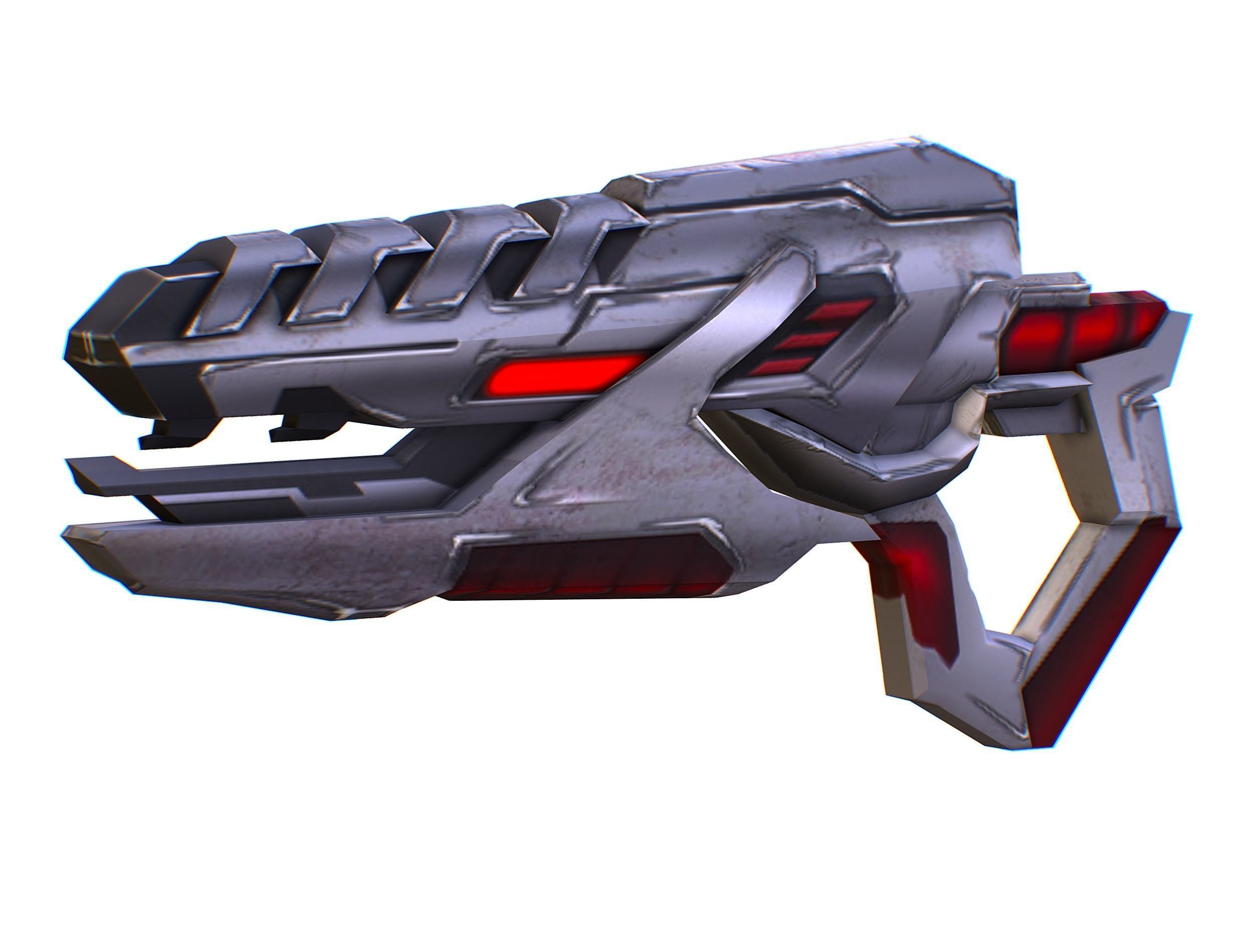 Assault rifle of the future weapon gun Nuff barrel blaster laser Low-poly 3D model_24