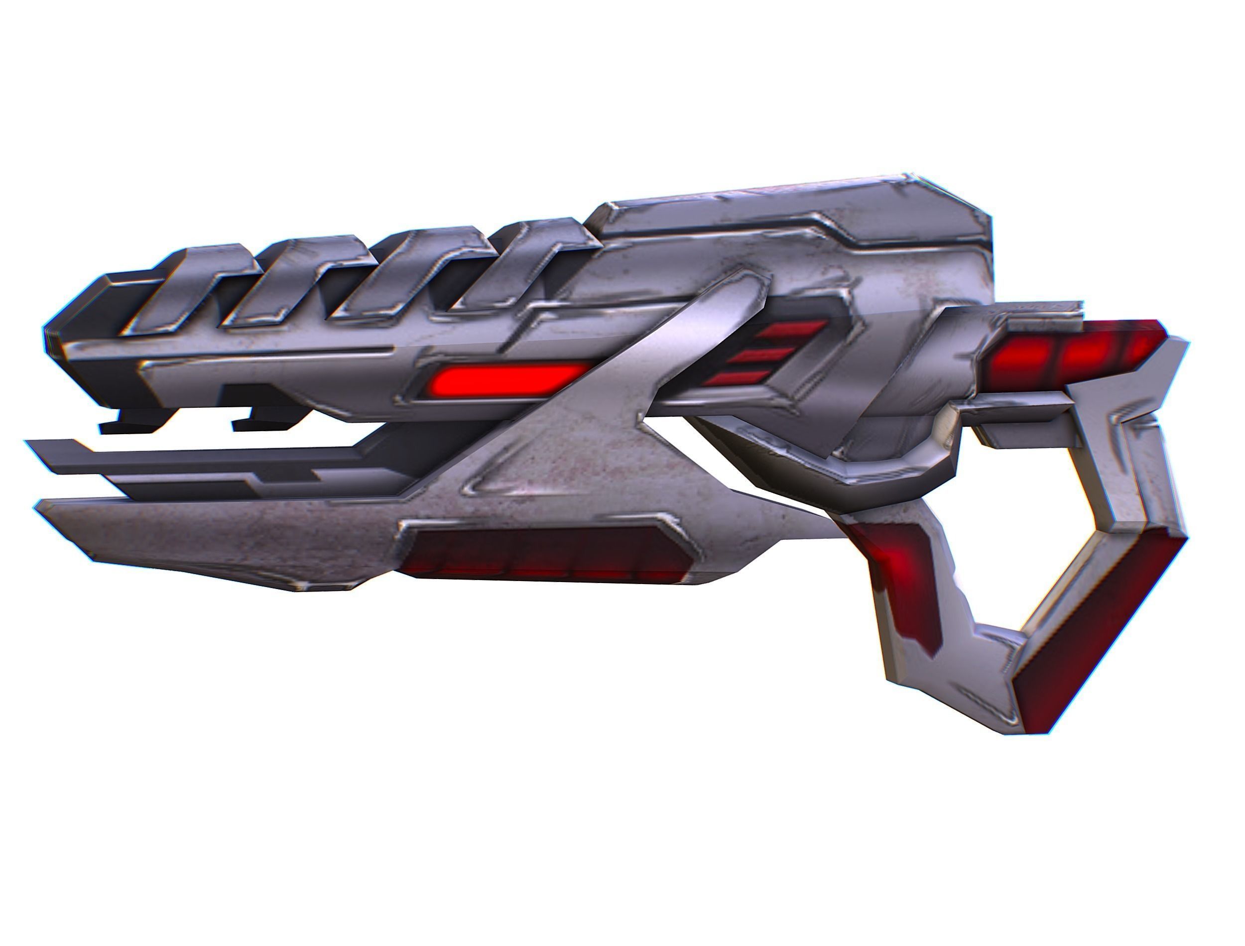 Assault rifle of the future weapon gun Nuff barrel blaster laser Low-poly 3D model_22