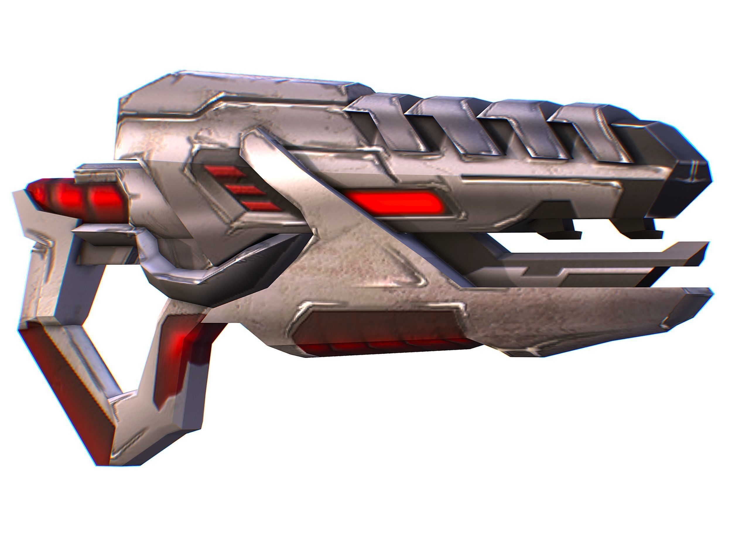 Assault rifle of the future weapon gun Nuff barrel blaster laser Low-poly 3D model_34