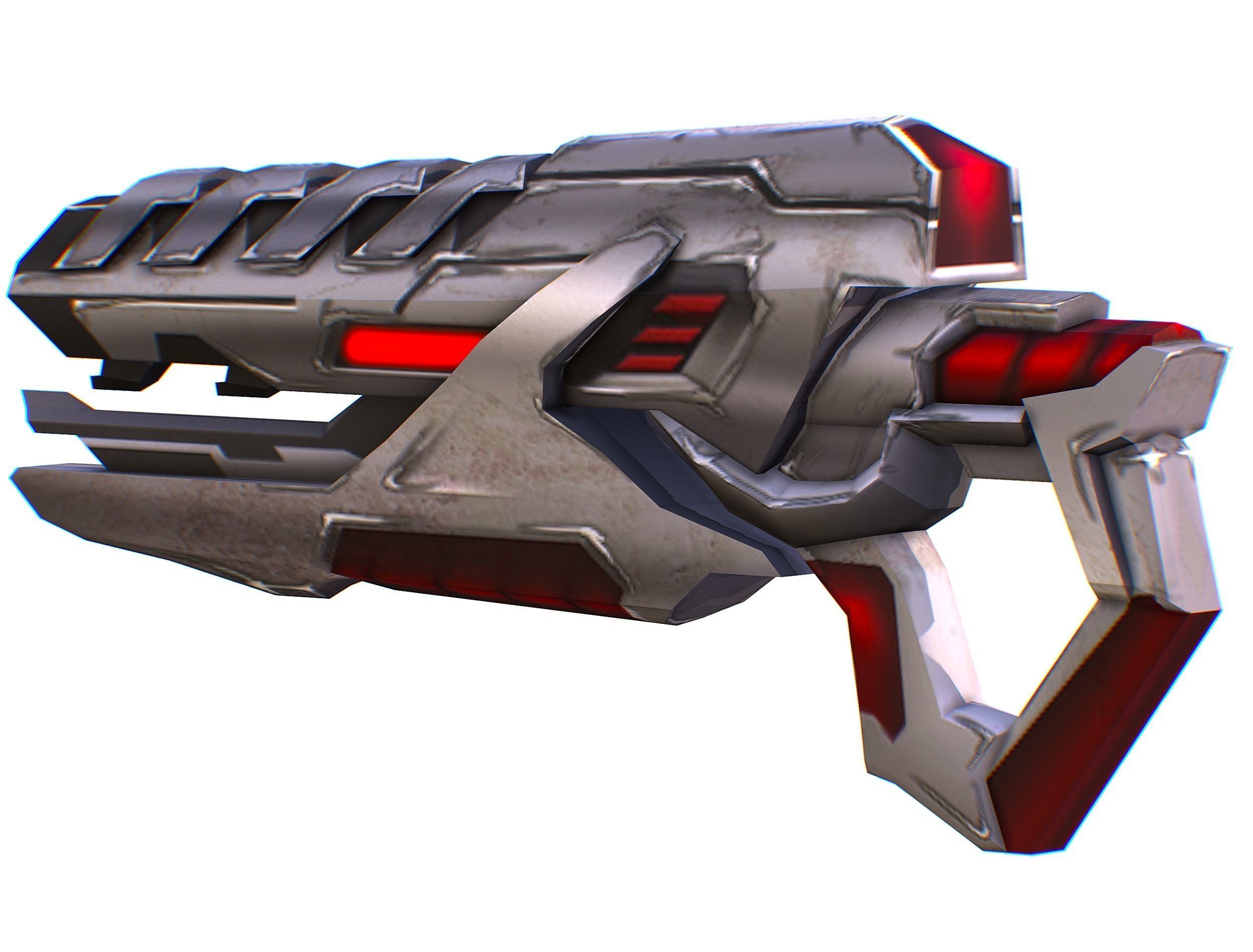 Assault rifle of the future weapon gun Nuff barrel blaster laser Low-poly 3D model_18