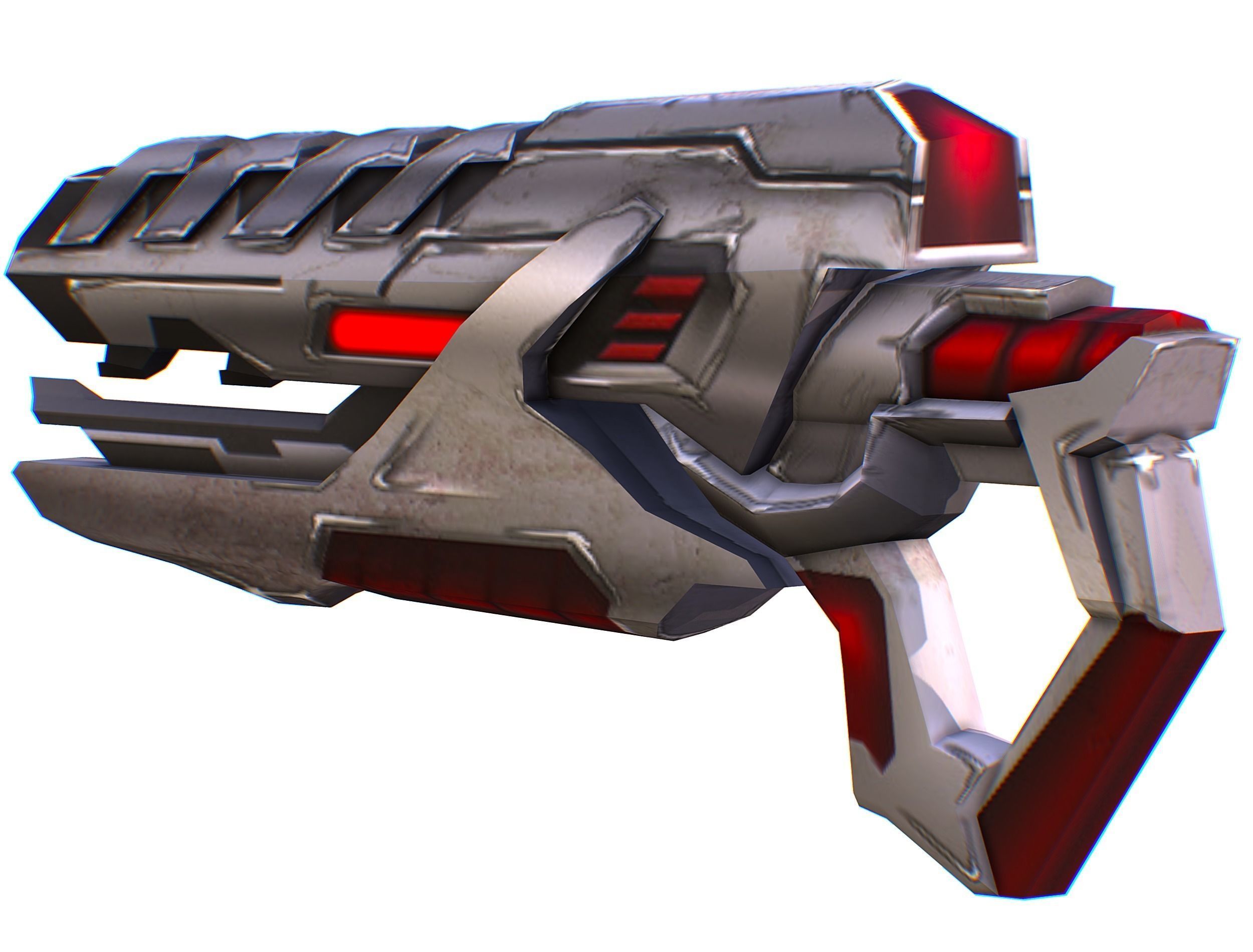 Assault rifle of the future weapon gun Nuff barrel blaster laser Low-poly 3D model_17