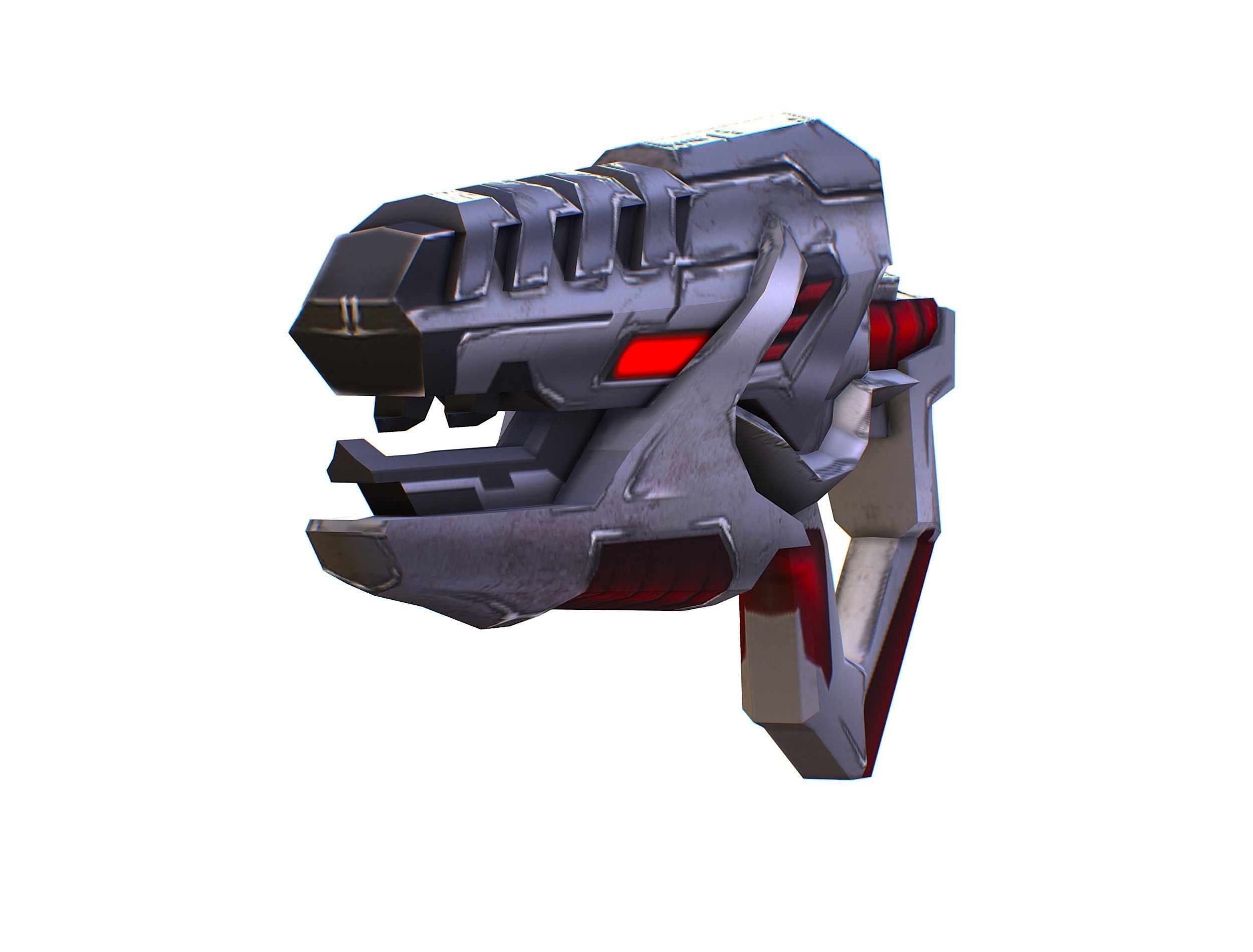 Assault rifle of the future weapon gun Nuff barrel blaster laser Low-poly 3D model_27