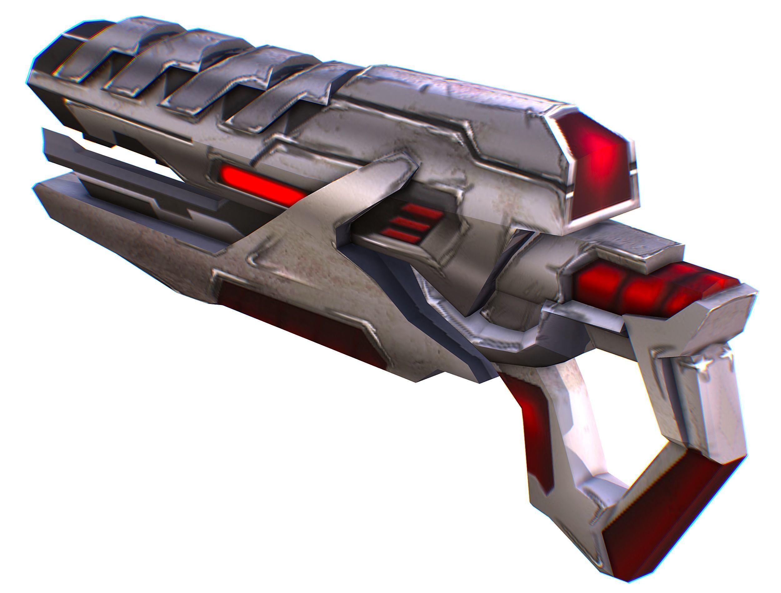 Assault rifle of the future weapon gun Nuff barrel blaster laser Low-poly 3D model_37