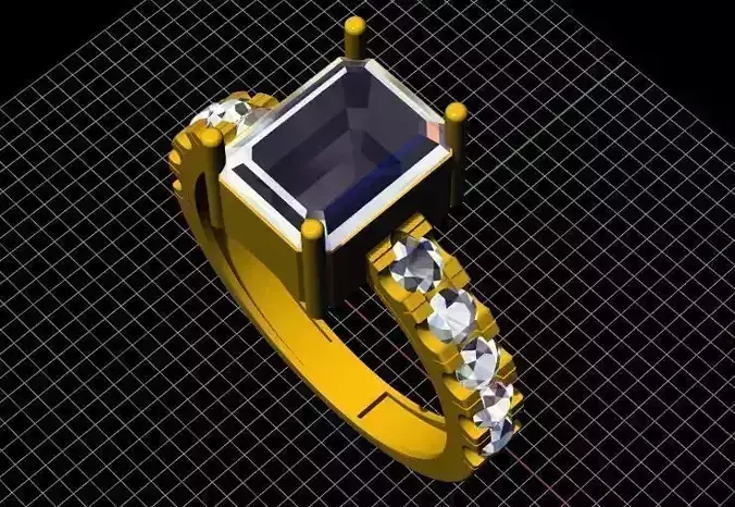 ladies stone ring 3dm file