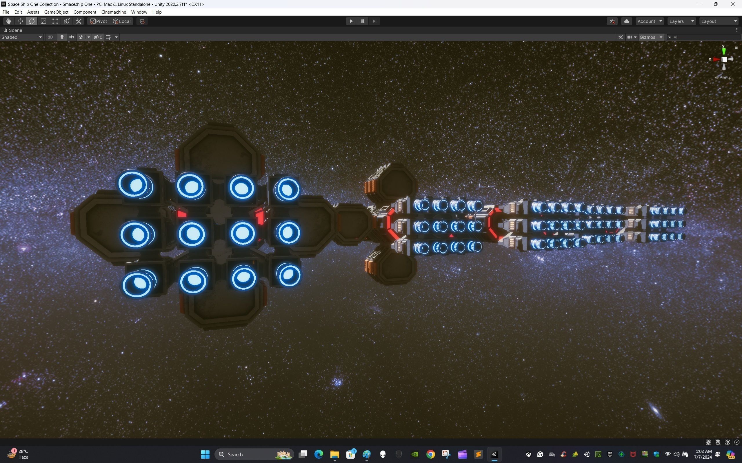 Modular Spaceship One Low-poly 3D model_20