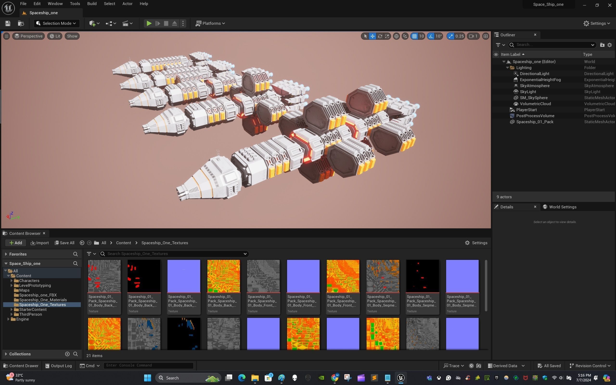Modular Spaceship One Low-poly 3D model_22