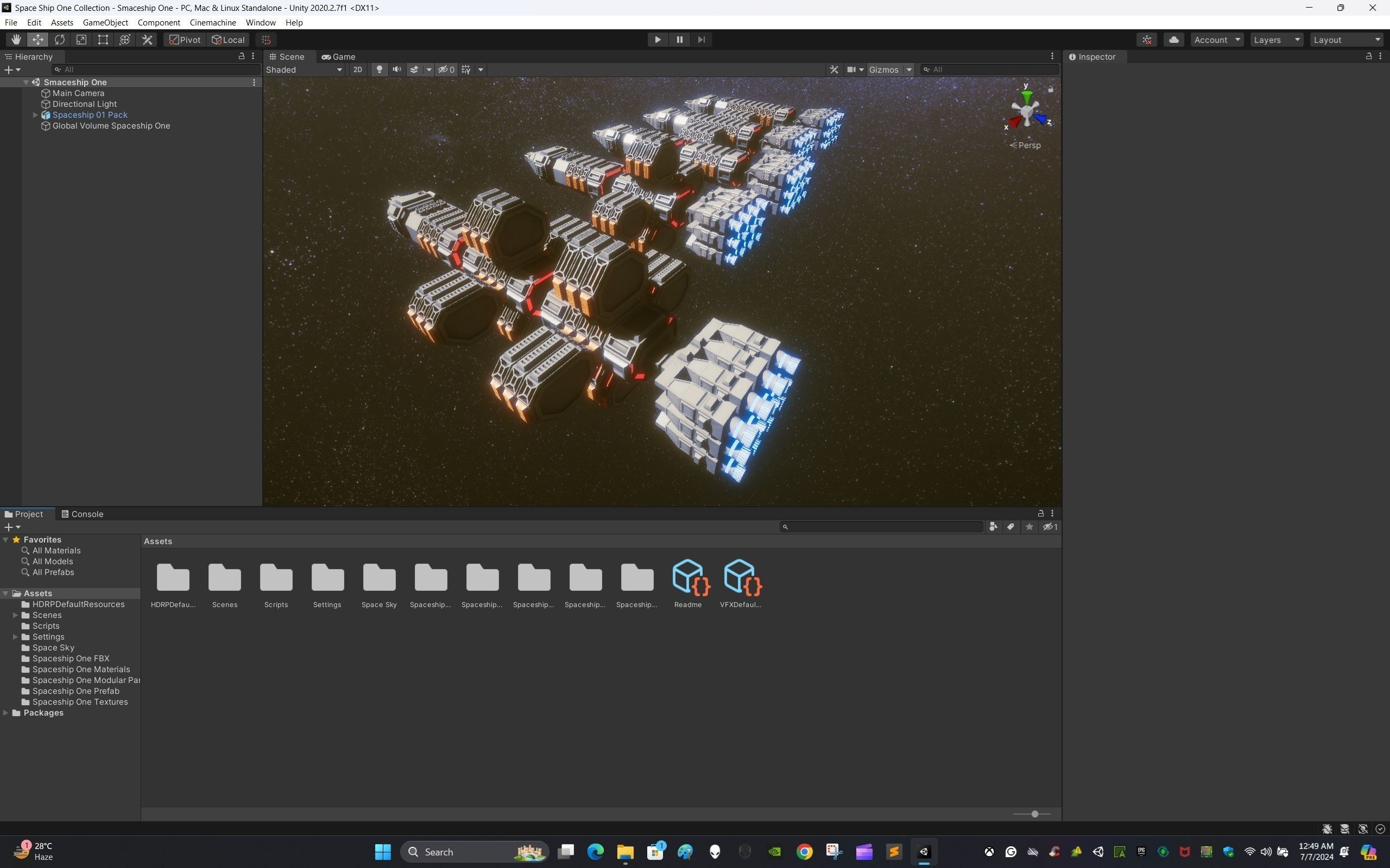 Modular Spaceship One Low-poly 3D model_11