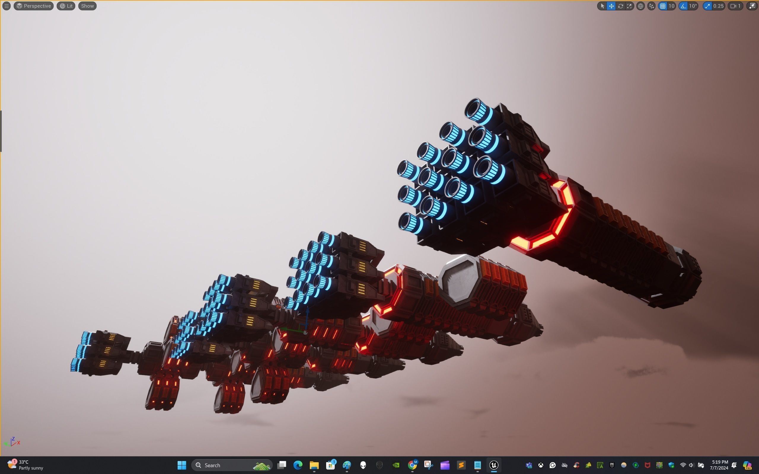 Modular Spaceship One Low-poly 3D model_27