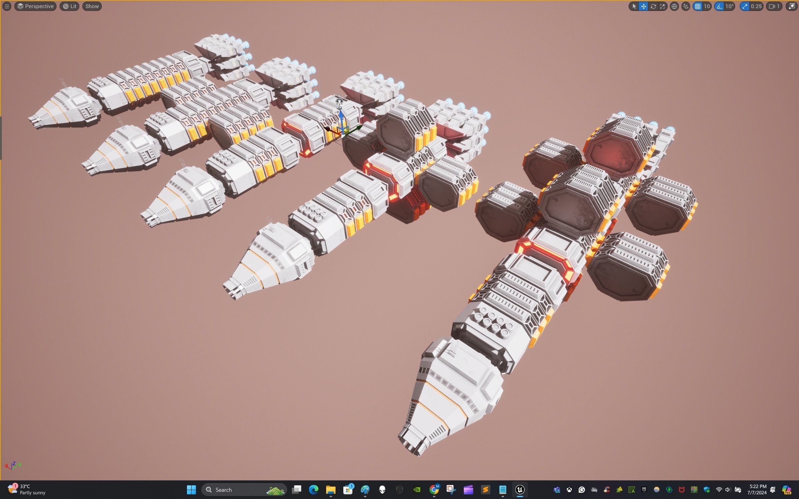 Modular Spaceship One Low-poly 3D model_30
