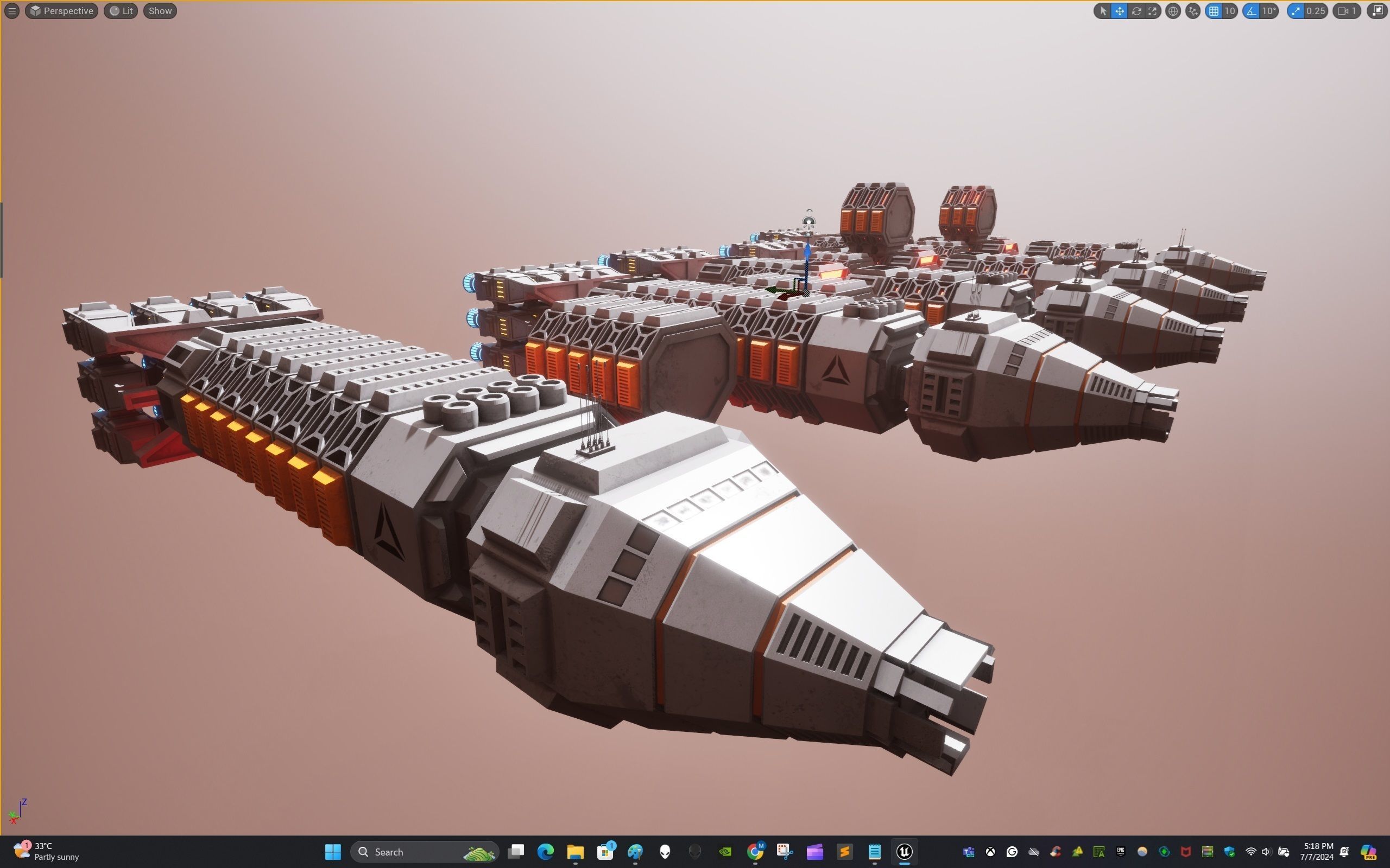 Modular Spaceship One Low-poly 3D model_25