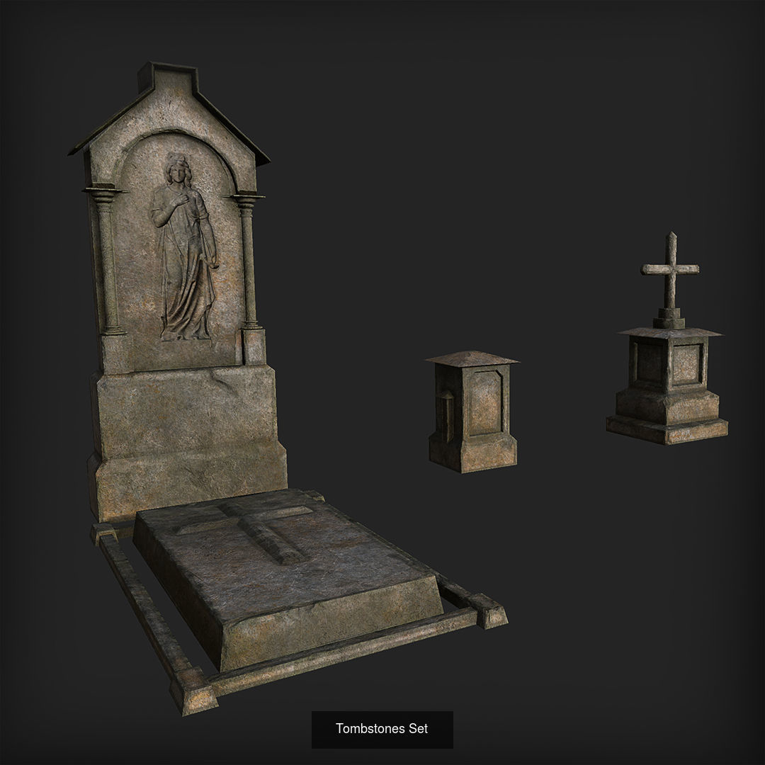 Cemetery Pack 3D Model Collection_2