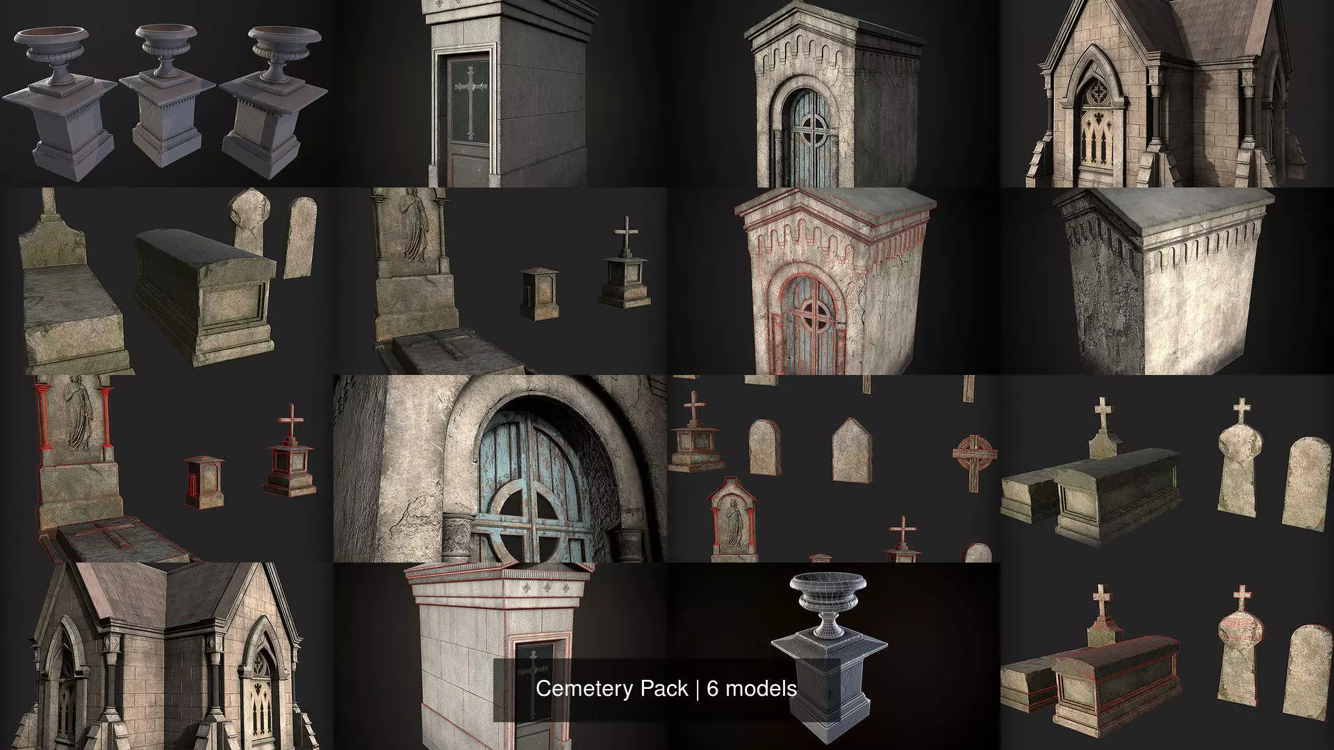 Cemetery Pack 3D Model Collection_0