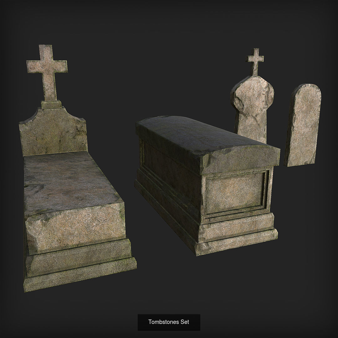 Cemetery Pack 3D Model Collection_6