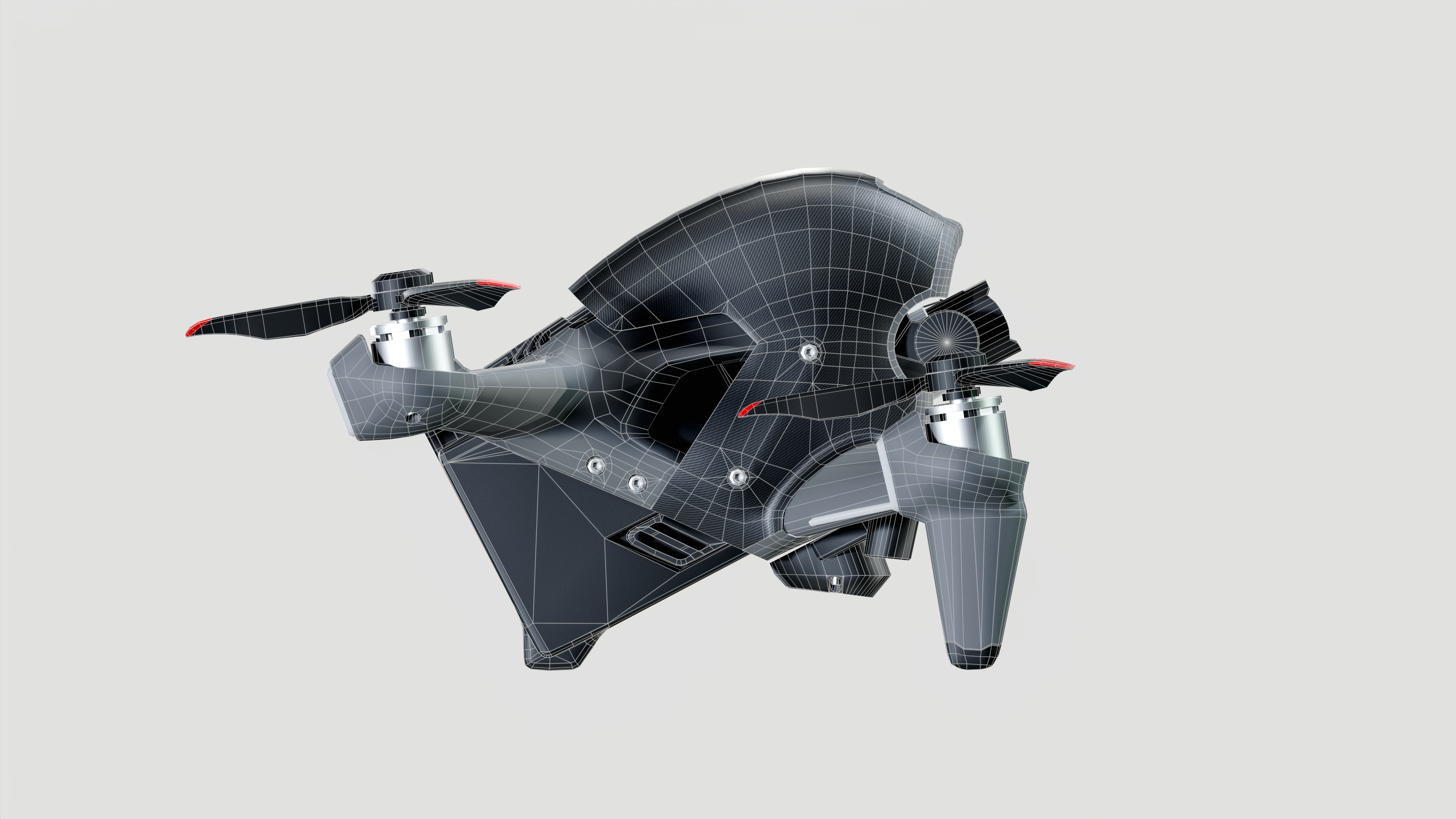 DJI FPV Drone Low-poly 3D model_3