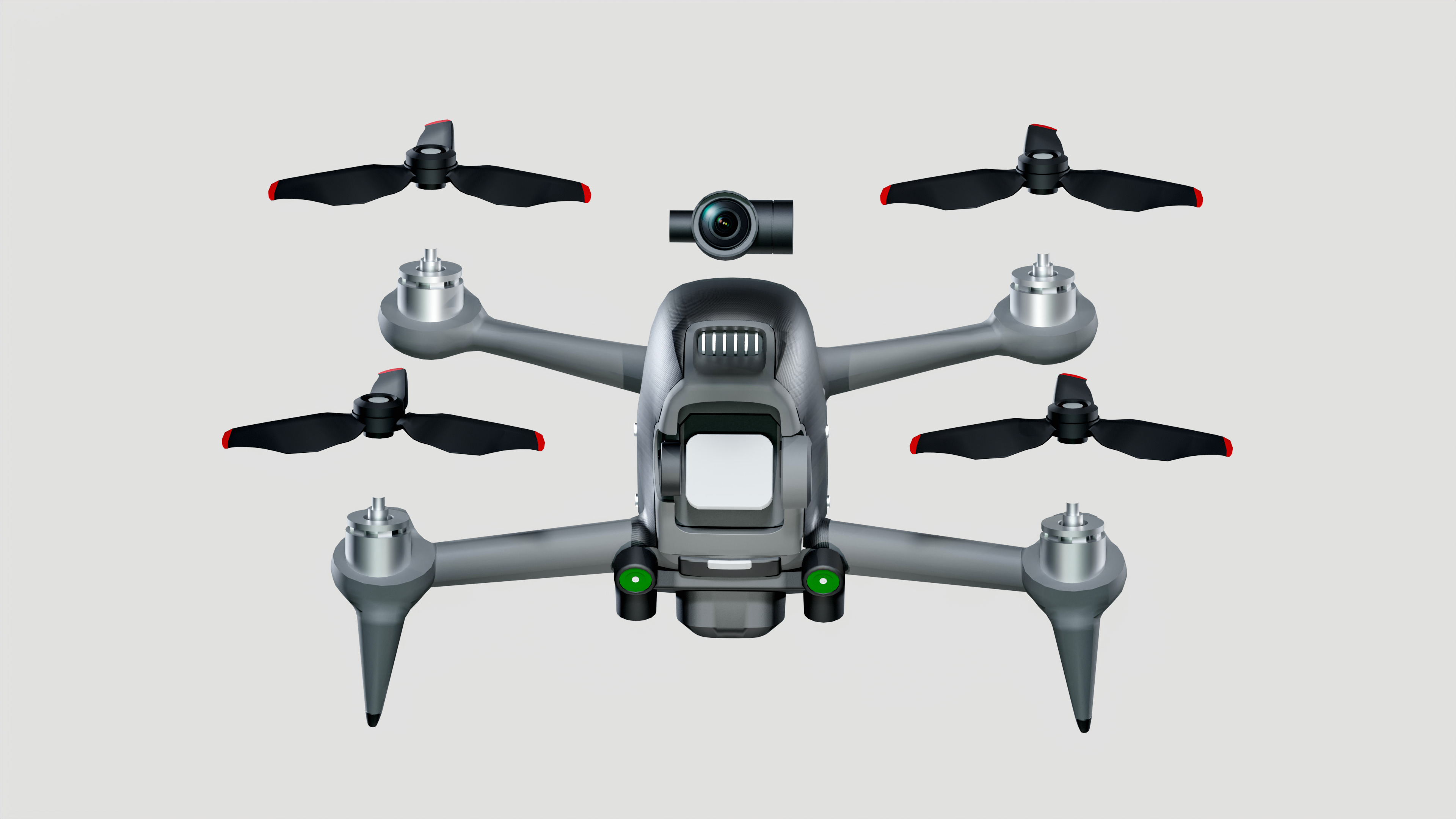 DJI FPV Drone Low-poly 3D model_10
