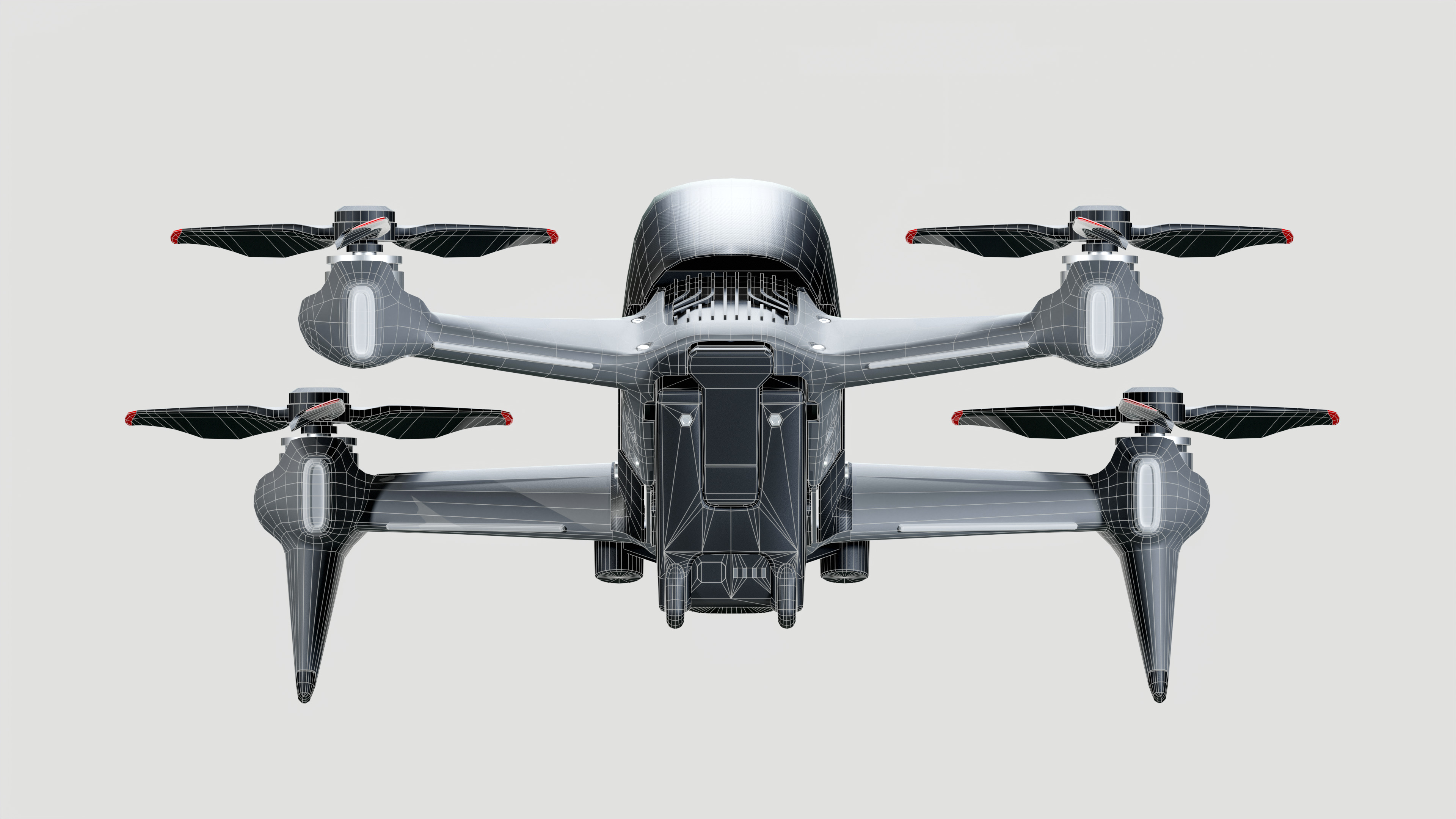 DJI FPV Drone Low-poly 3D model_5