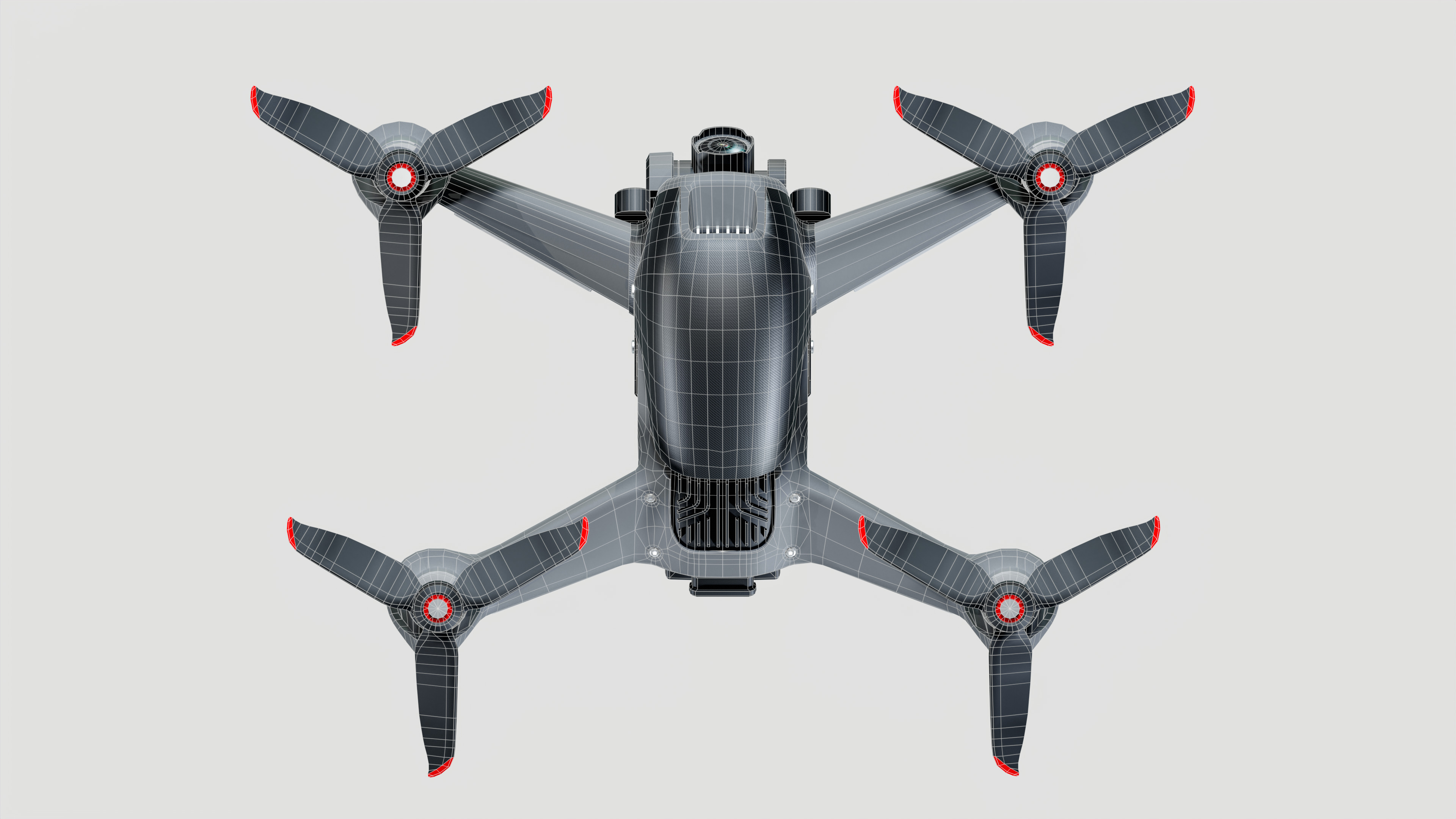 DJI FPV Drone Low-poly 3D model_7
