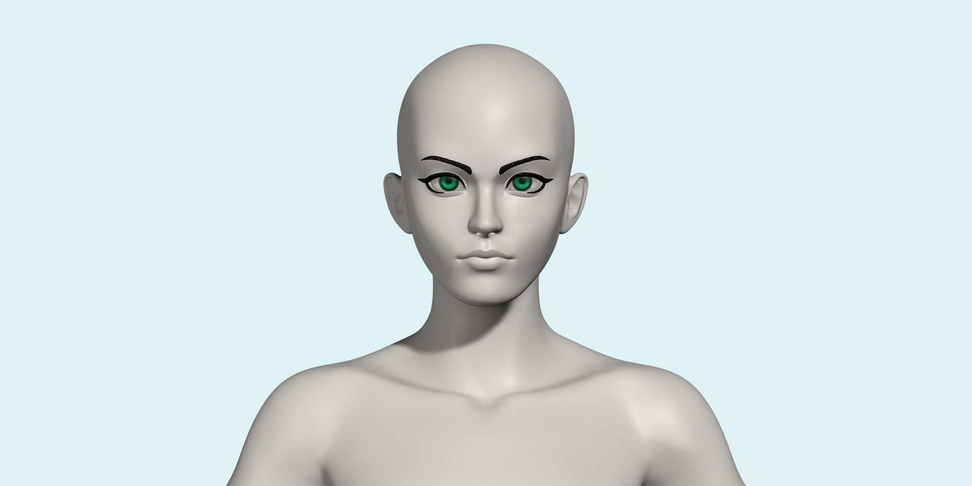Stylized Female Anatomy Basemesh 3D model_3