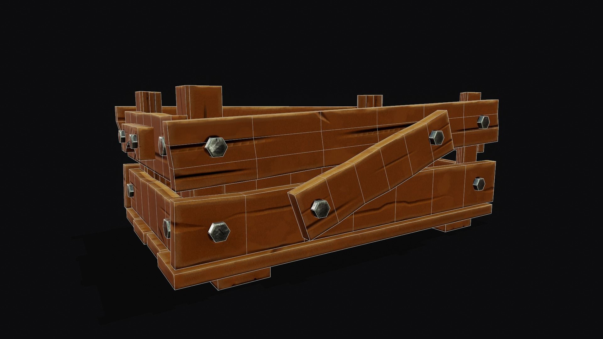 Stylized Wooden Crate - Tutorial Included Low-poly 3D model_3