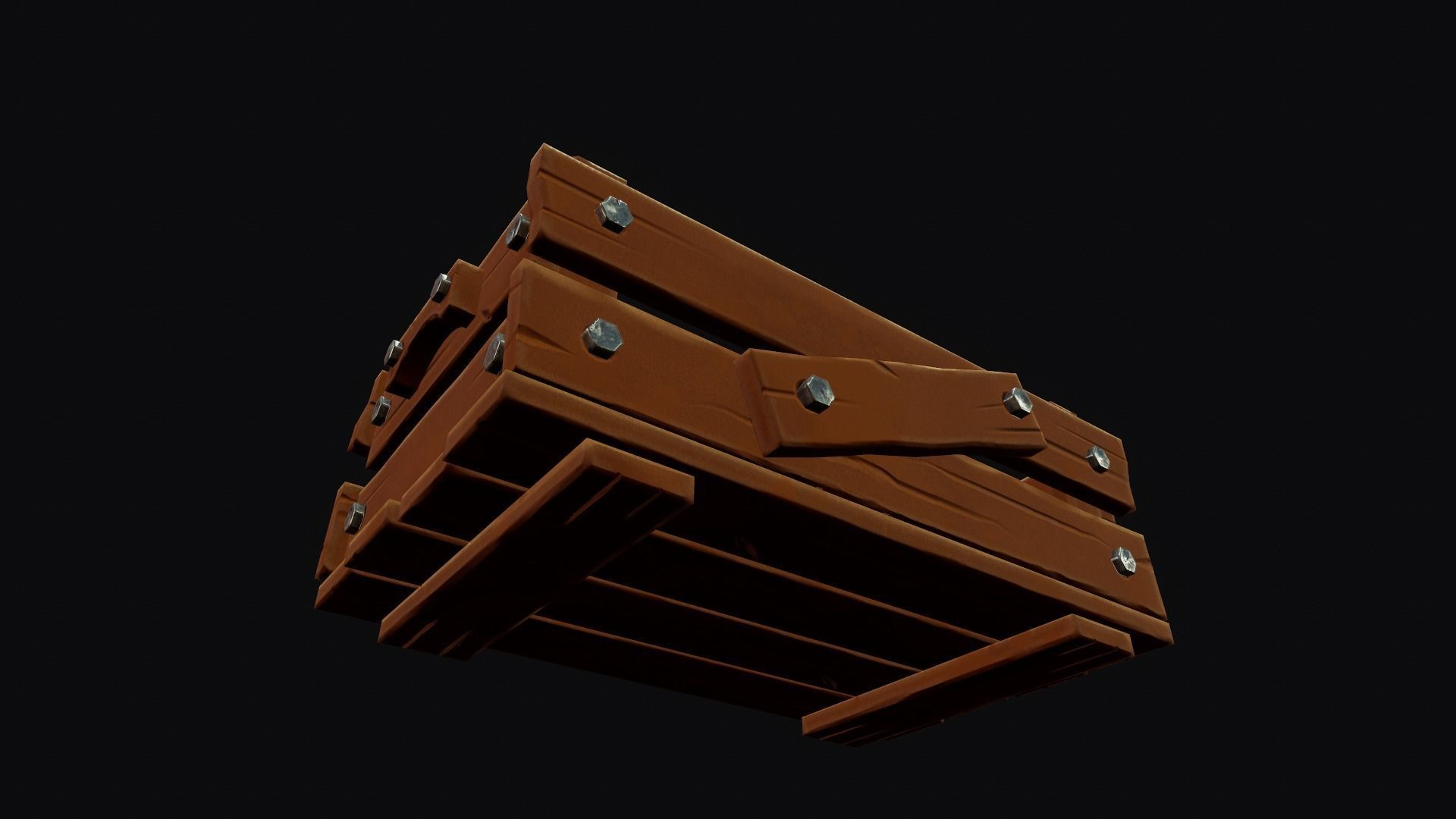 Stylized Wooden Crate - Tutorial Included Low-poly 3D model_10