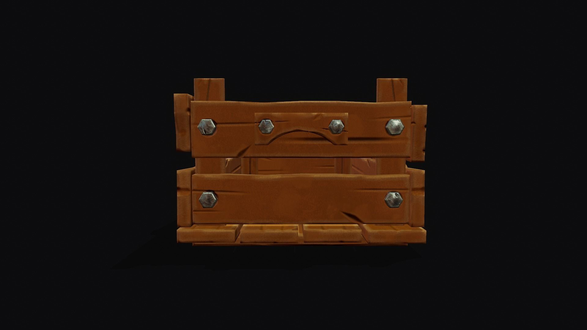 Stylized Wooden Crate - Tutorial Included Low-poly 3D model_4