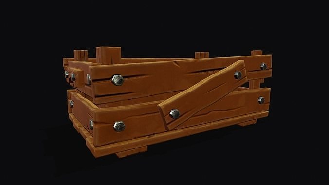Stylized Wooden Crate - Tutorial Included Low-poly 3D model